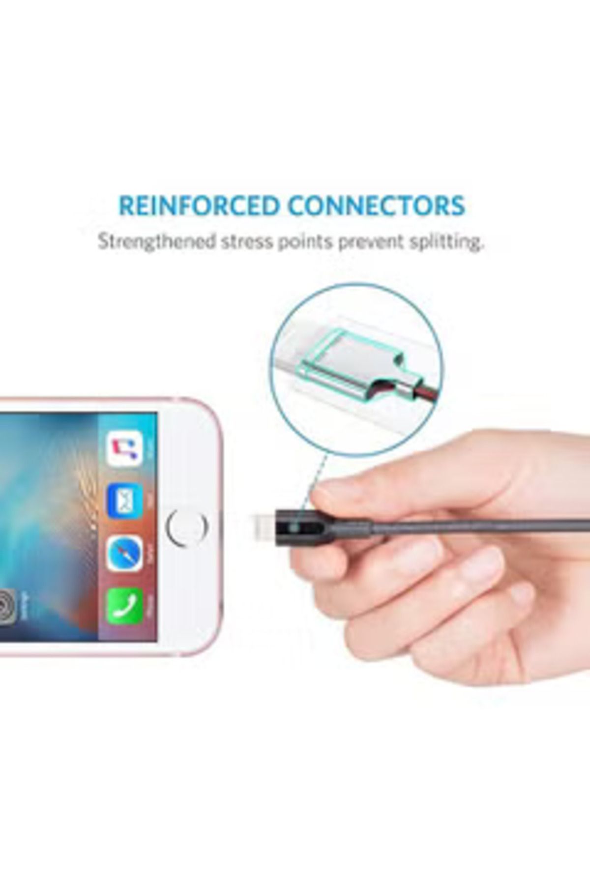 Anker-Powerline+ Lightning 1ft Gray 6