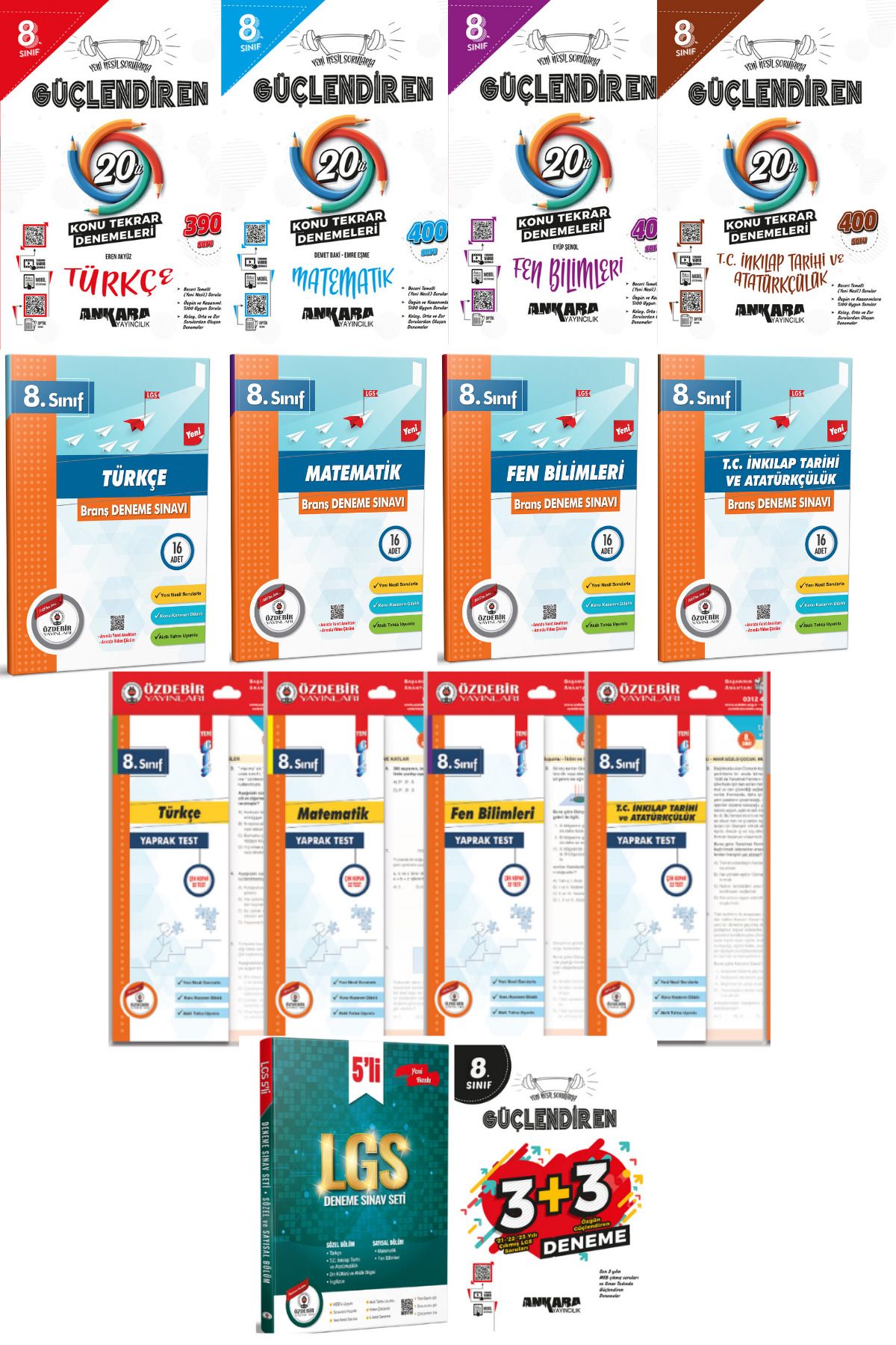 kitabın başkenti ankara yayıncılık 2025 8.SINIF GÜÇLENDİREN TEKRAR TESLERİ+3+3 VE ÖZDEBİR BRANŞ DENEME+YAPRAK TEST + LGS 5'Lİ DENEME