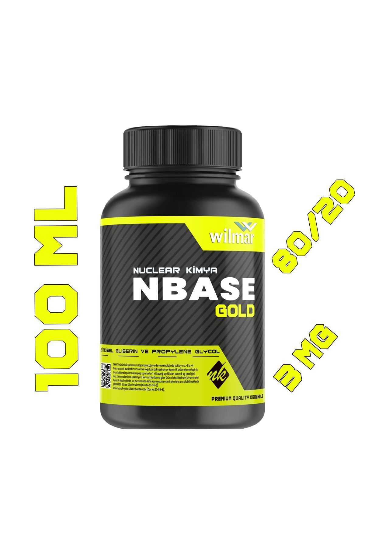 nuclear kimya Gold Base 100 ml Vg Pg 80-20 3 Mg Sertlik Oranı Gliserin Propilen Glikol Base