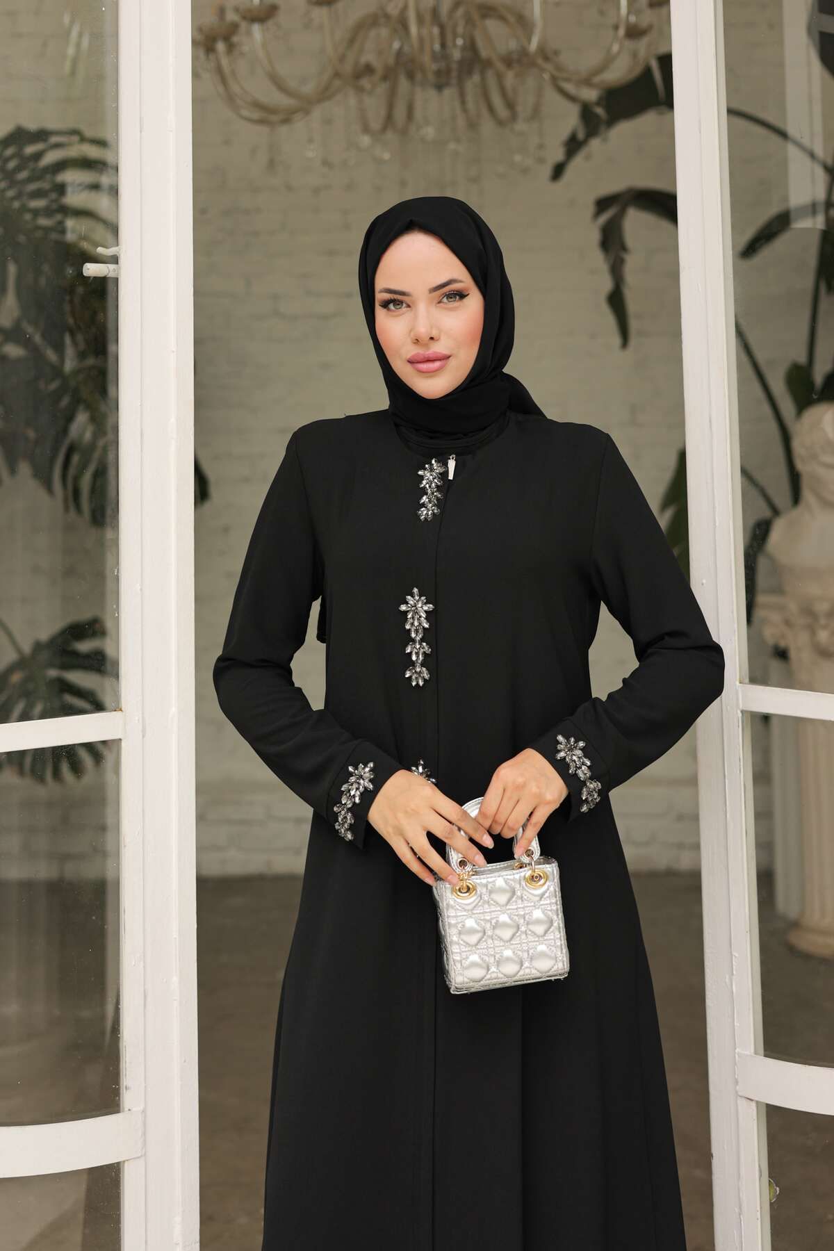 Butik Elmas Model Siyah Ferace