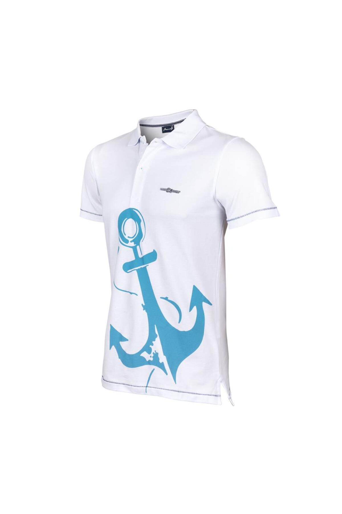 ANEMOSS-Anchor Weißes Poloshirt für Herren 3