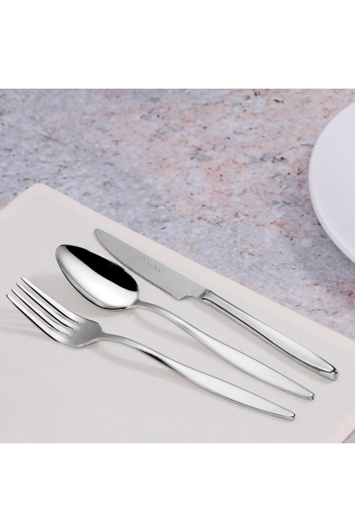 Serenk-Milano Stahlgabel-Löffel-Messer-Set 24-teilig 6