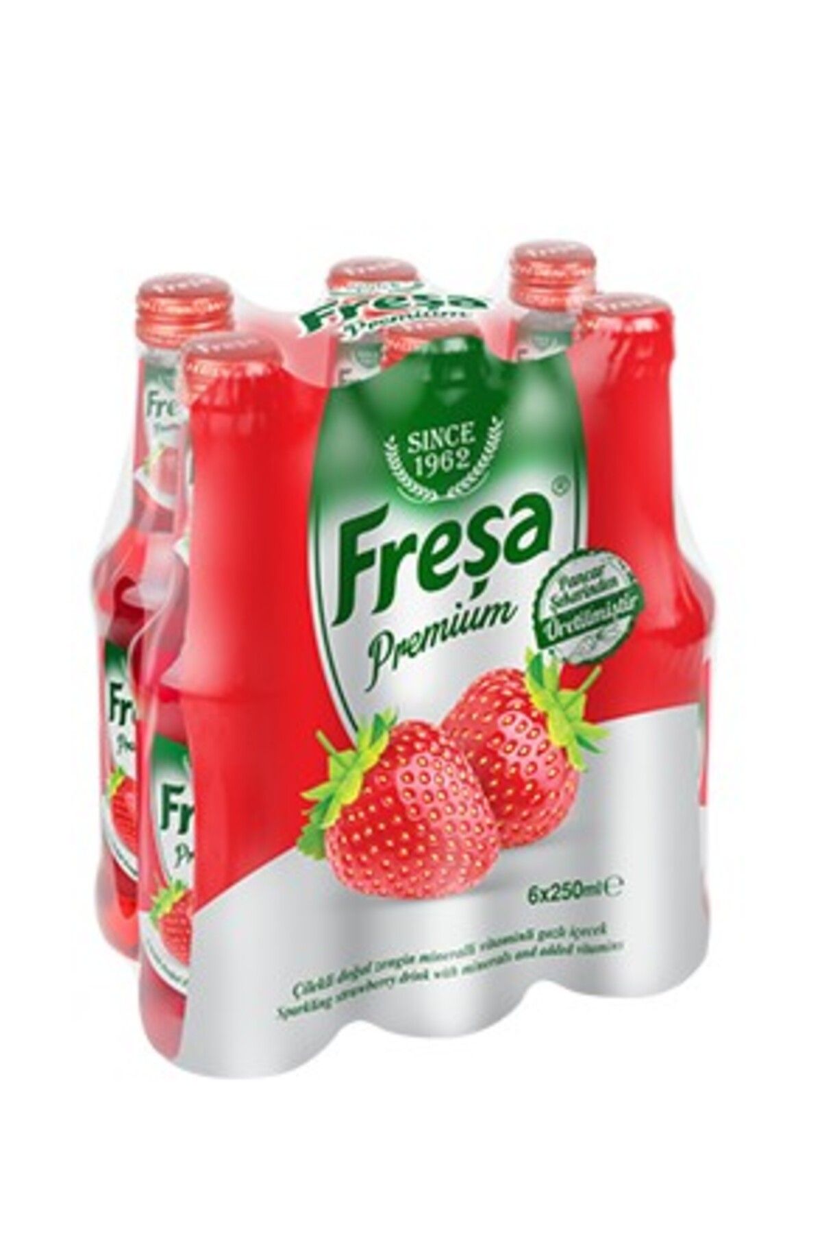 FREŞA Freşa Premium Çilekli Vitaminli Doğal Zengin Mineralli Gazlı İçecek 250ml 6'lı