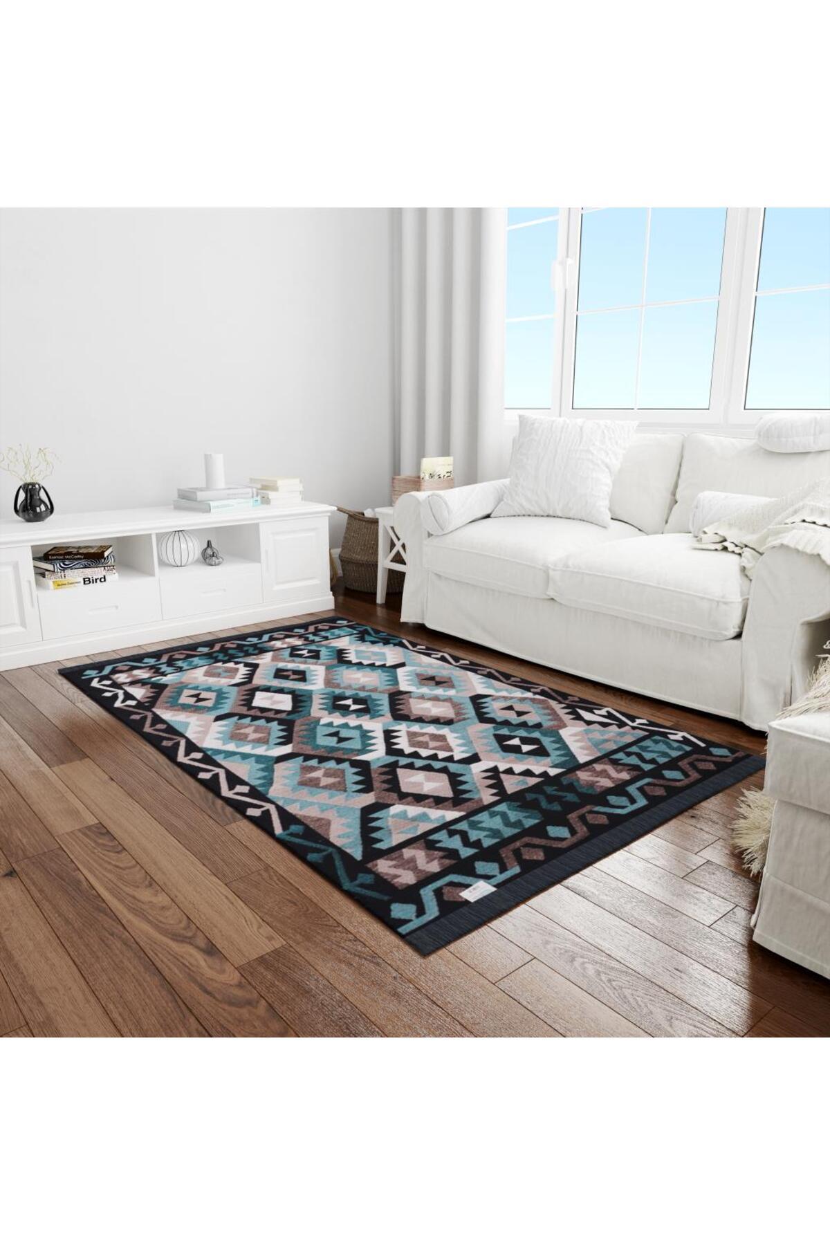 Bigghome-Bigghome Doppelseitiger Teppich, Maschinenwaschbar, Modernes Design,  80*150 cm, SA1818A 4