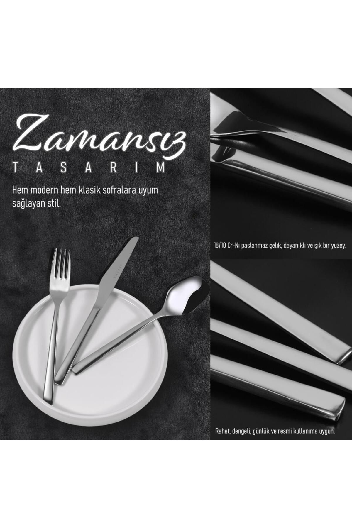 Serenk-New York Stahlgabel-Löffel-Messer-Set, 42-teilig, Premium-18/10-Edelstahlmaterial 5