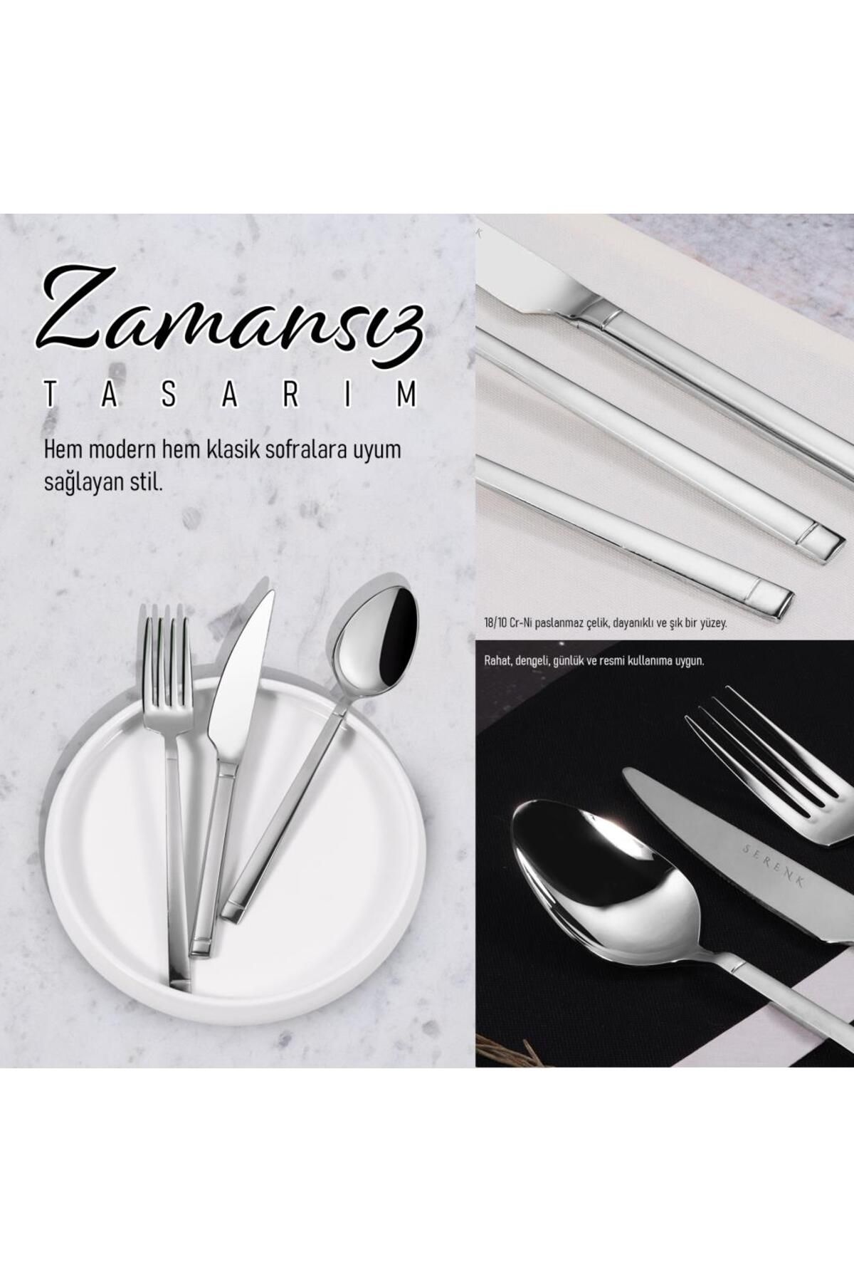 Serenk-Barcelona Stahlgabel-Löffel-Messer-Set, 18-teilig 6