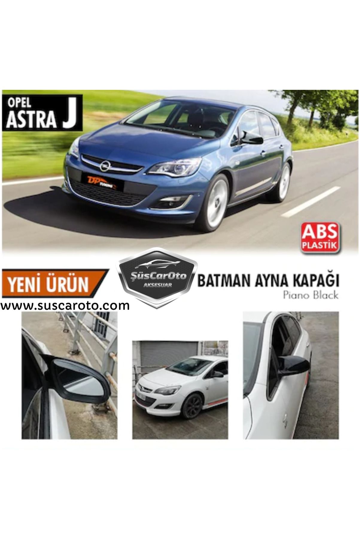 caralp Opel Astra J 2009-2020 Batman Yarasa Ayna Kapağı Piano Black ABS Plastik