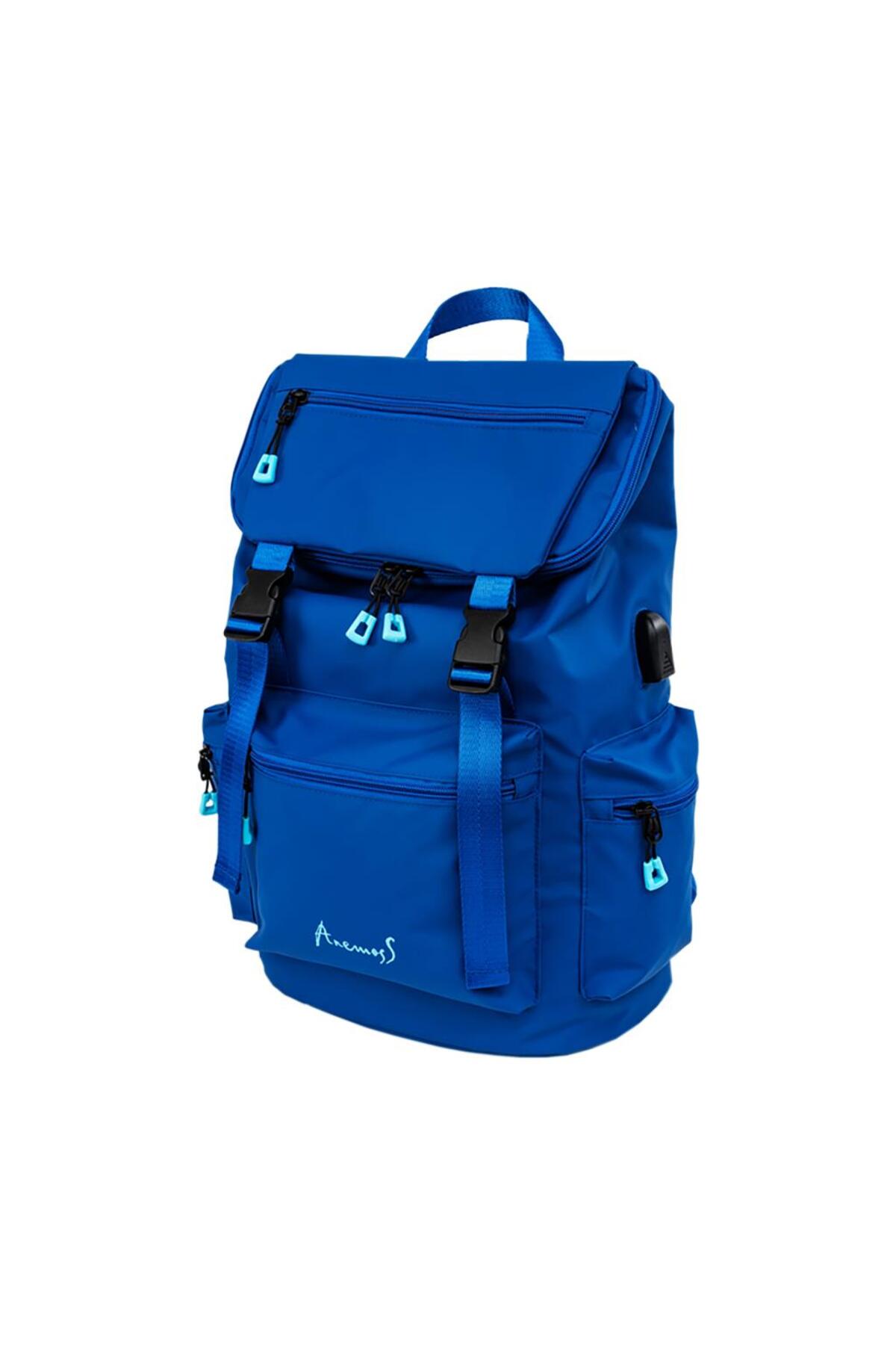15 Inch Laptop Compartment School Backpack with Waterproof Fabric Navy Blue
