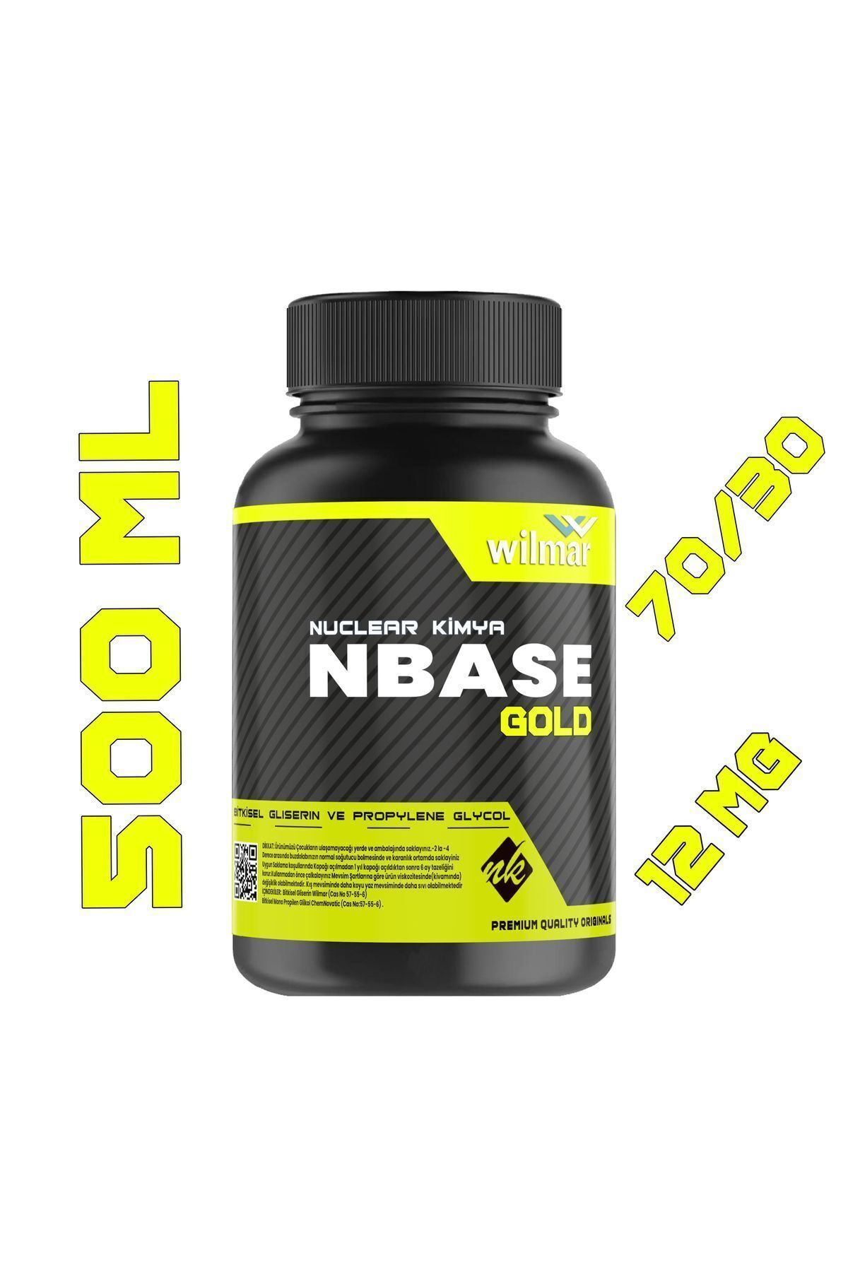 nuclear kimya Gold Base 500 ml Vg Pg 70-30 12 Mg Sertlik Oranı Gliserin Propilen Glikol Base