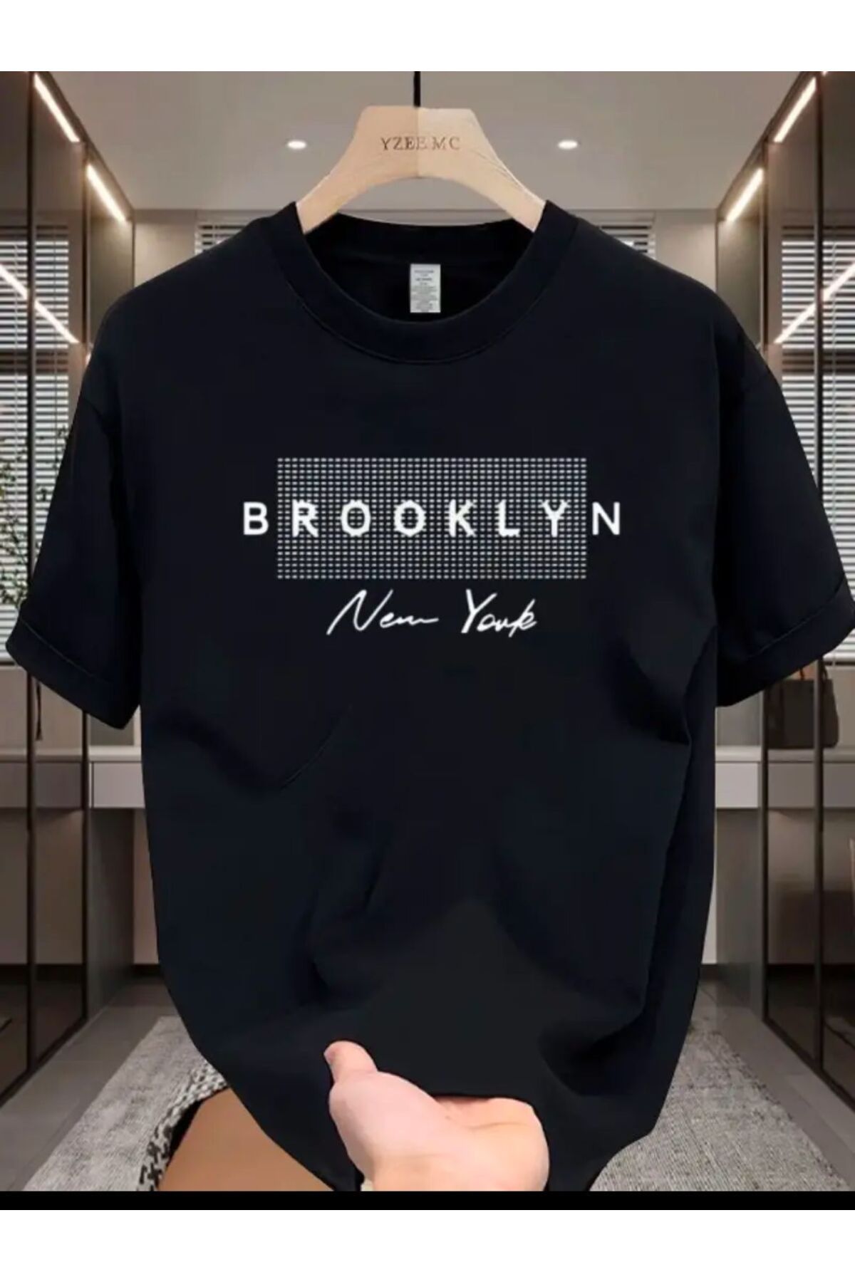 Medinenur BROOKLYN YAZI BASKILI BASİC T-SİHRT