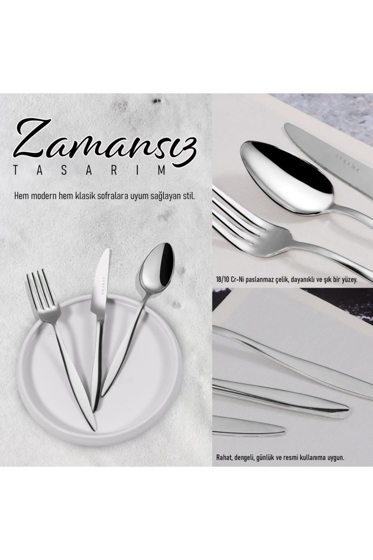 Serenk-Milano Stahlgabel-Löffel-Messer-Set 24-teilig 4