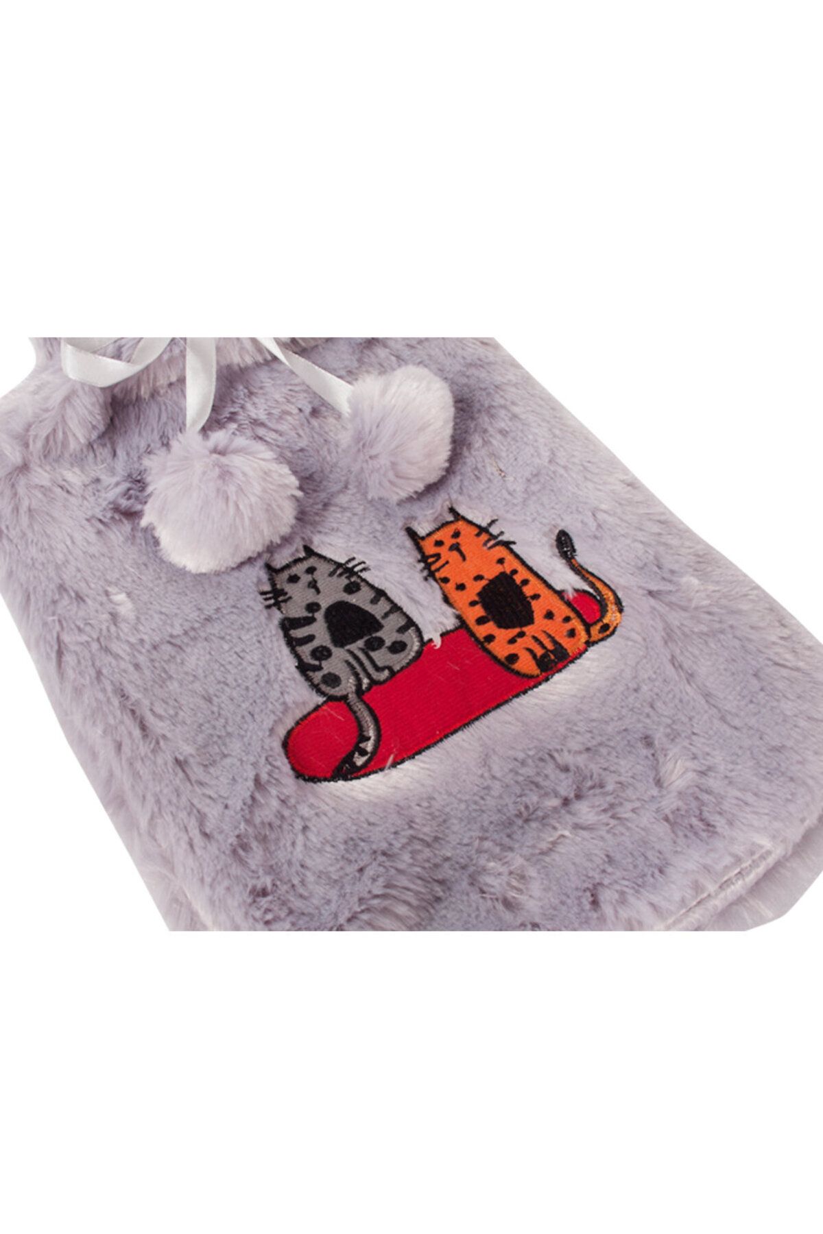 Biggdesign-Cats in Istanbul Gray Plush Hot Water Bag 5