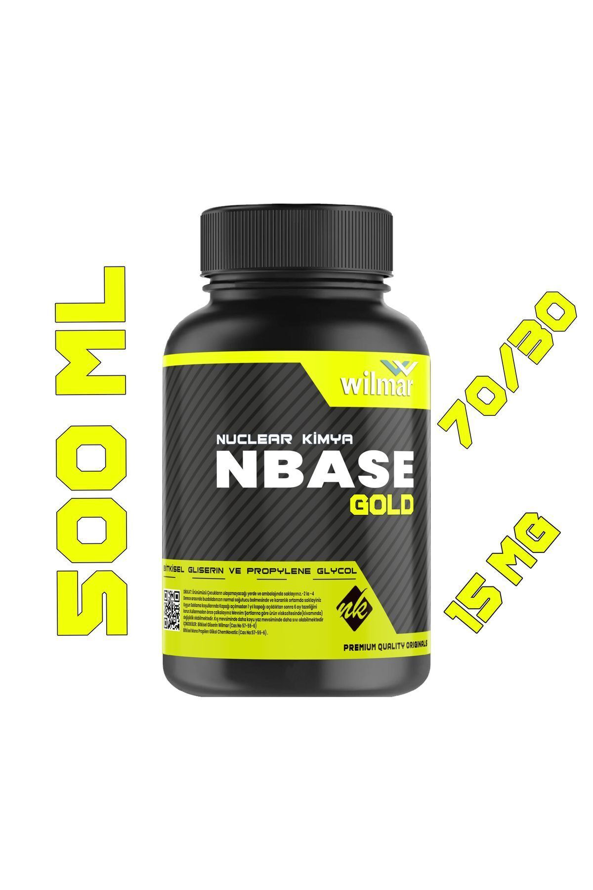 nuclear kimya Gold Base 500 ml Vg Pg 70-30 15 Mg Sertlik Oranı Gliserin Propilen Glikol Base