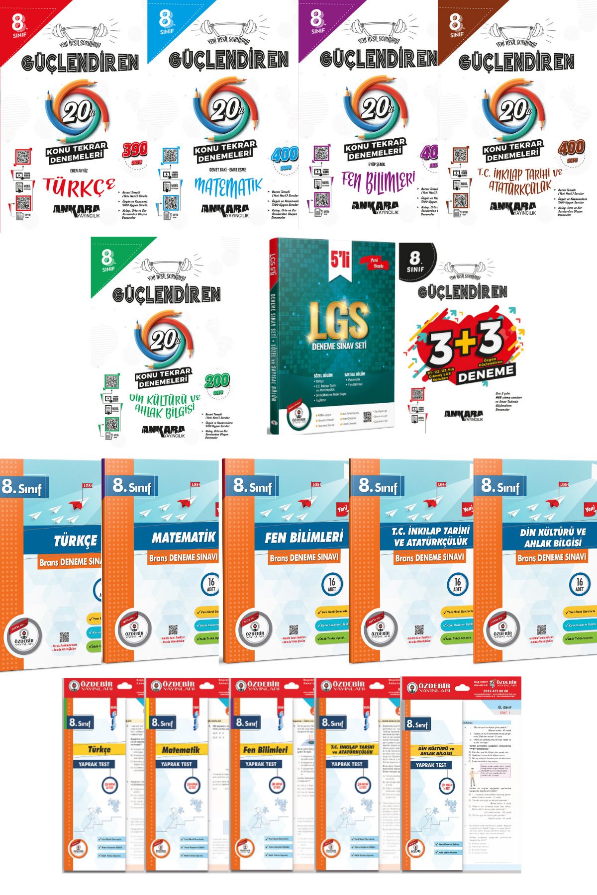 kitabın başkenti ankara yayıncılık 2025 8.SINIF GÜÇLENDİREN TEKRAR TESLERİ+3+3 VE ÖZDEBİR TÜM DERSLER SET + LGS 5'Lİ DENEME