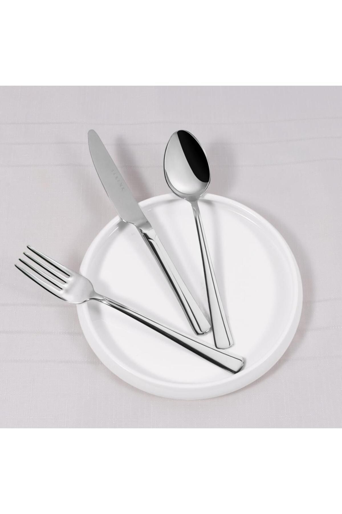 Serenk-Paris Steel Gabel-Löffel-Messer-Set, 18-teilig, Premium 18/10 Edelstahl 3