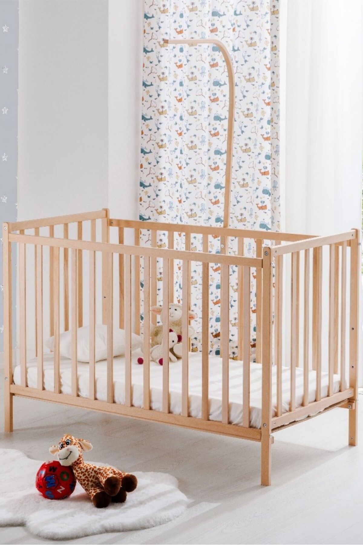 babywho Bw6020 - Rıva Natural Ahşap Sallanan Sabitlenen Kademeli Beşik 60x120