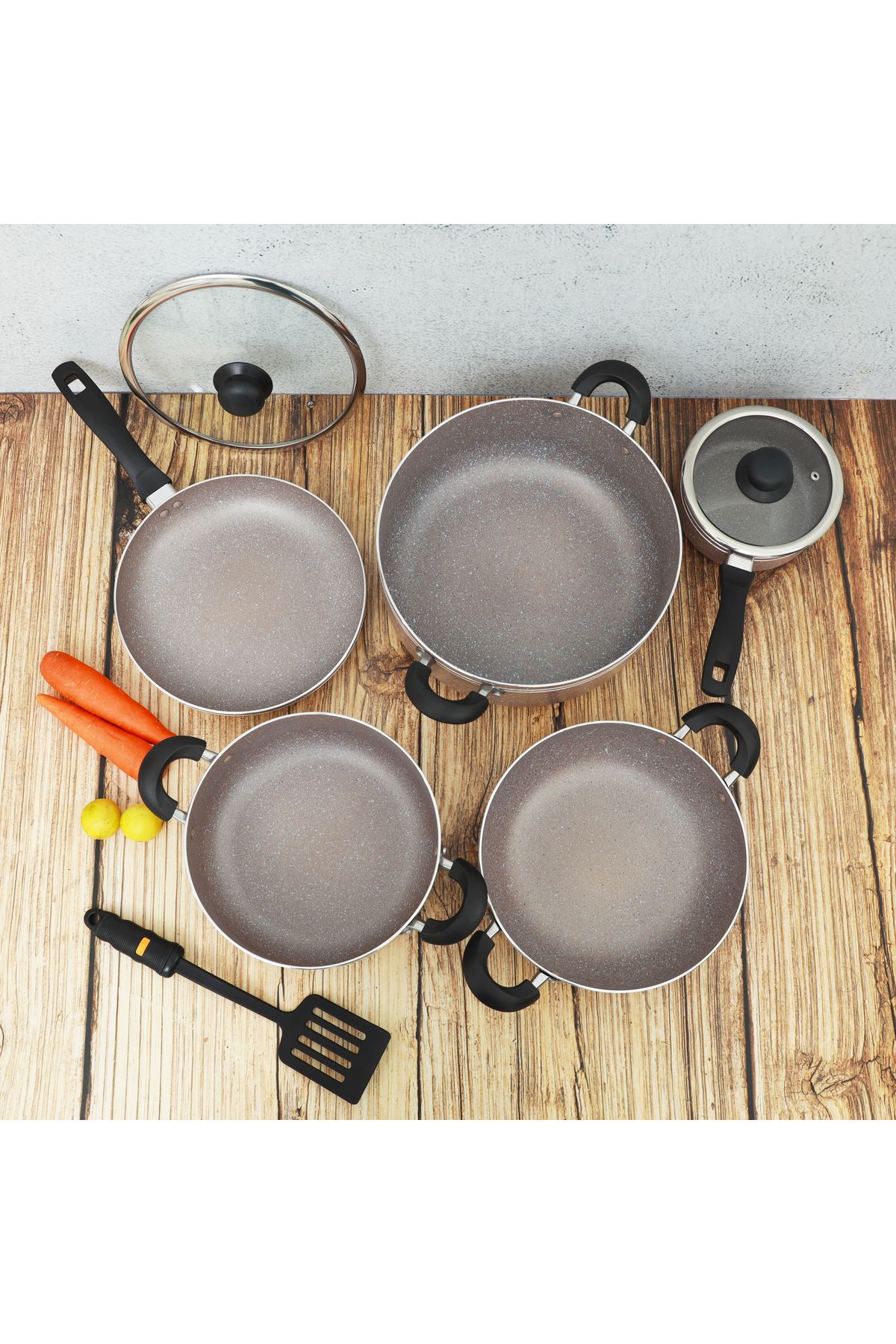 DELCASA-10-Piece Non-Stick Cookware Set with Granite Coating- DC1889BGE 2