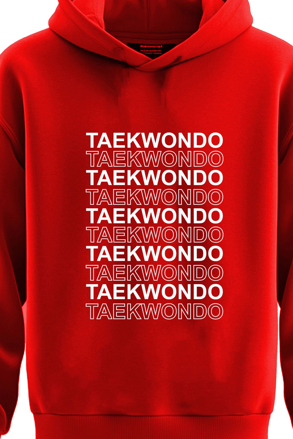 TOP GLORY-Taekwondo Print Hooded Hoodie - 3 Thread Sweatshirt 2