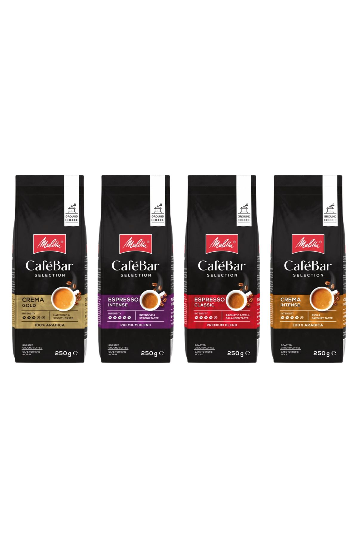 melitta CafeBar Öğütülmüş Kahve 4x250gr Tadım Paketi