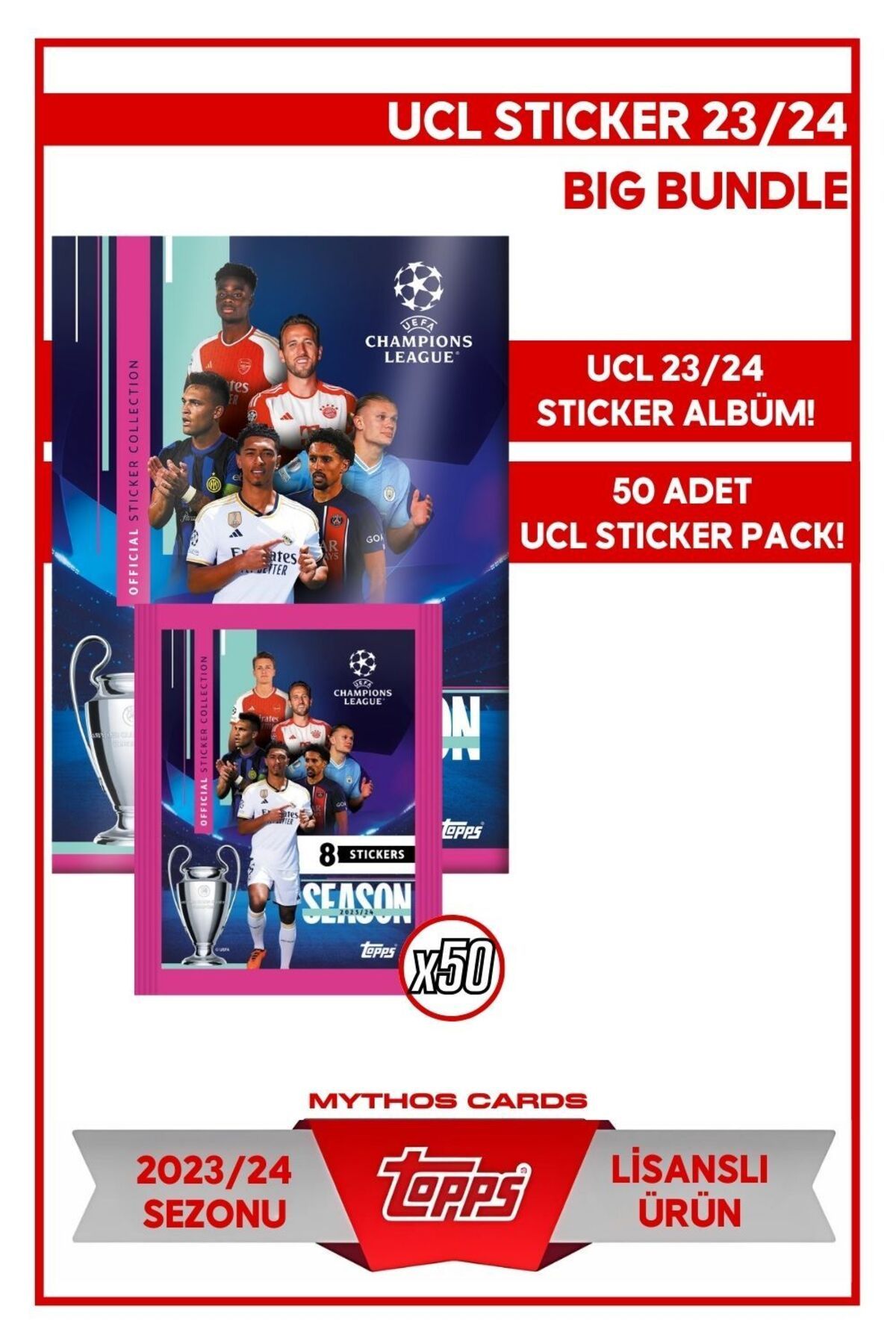 Topps Şampiyonlar Ligi 23/24 Sticker  - Big Bundle