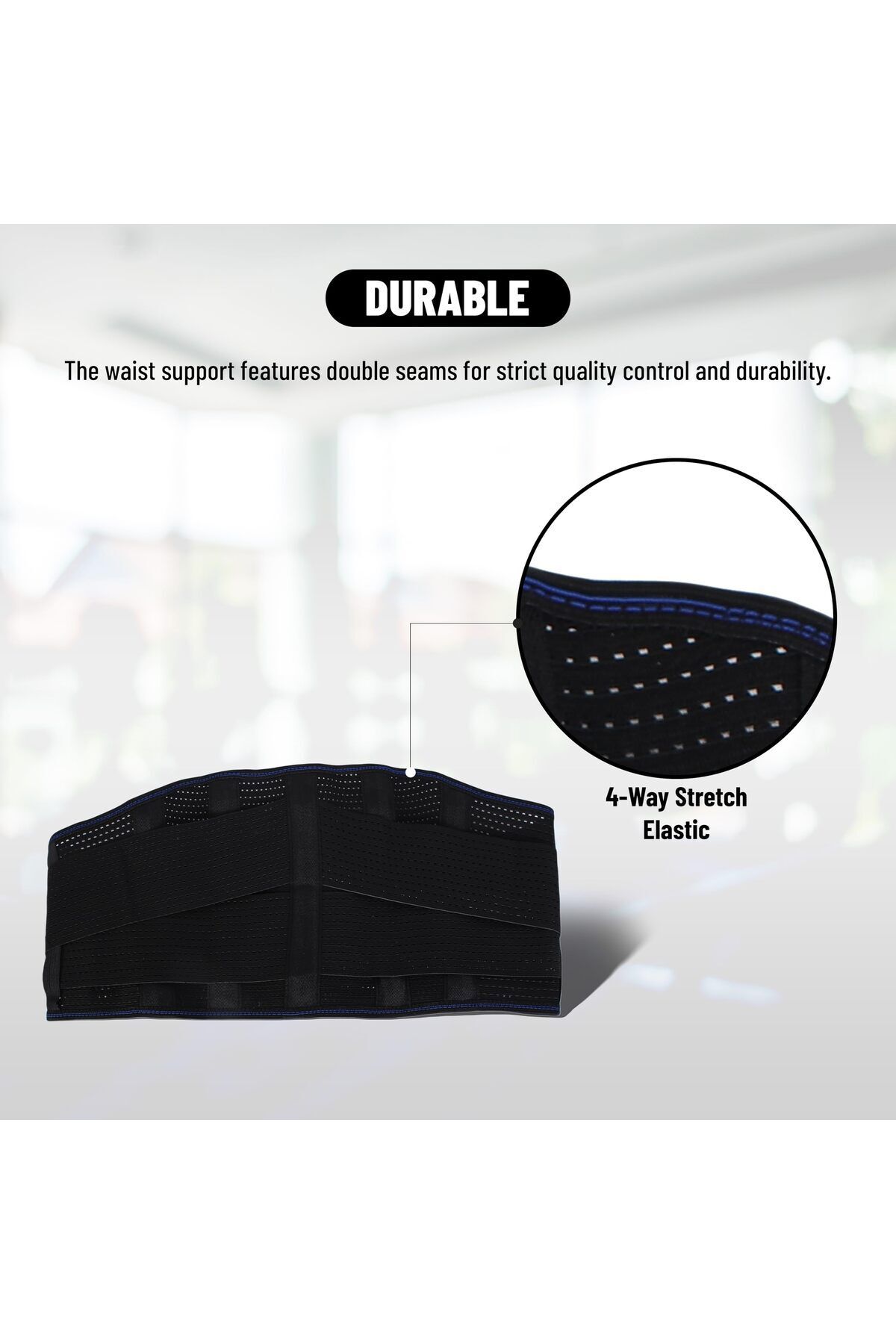 Endless-Lumbar Straps for Lower Back Pain Relief with 6 Stays | Black | Material: Acrylonitrile 6