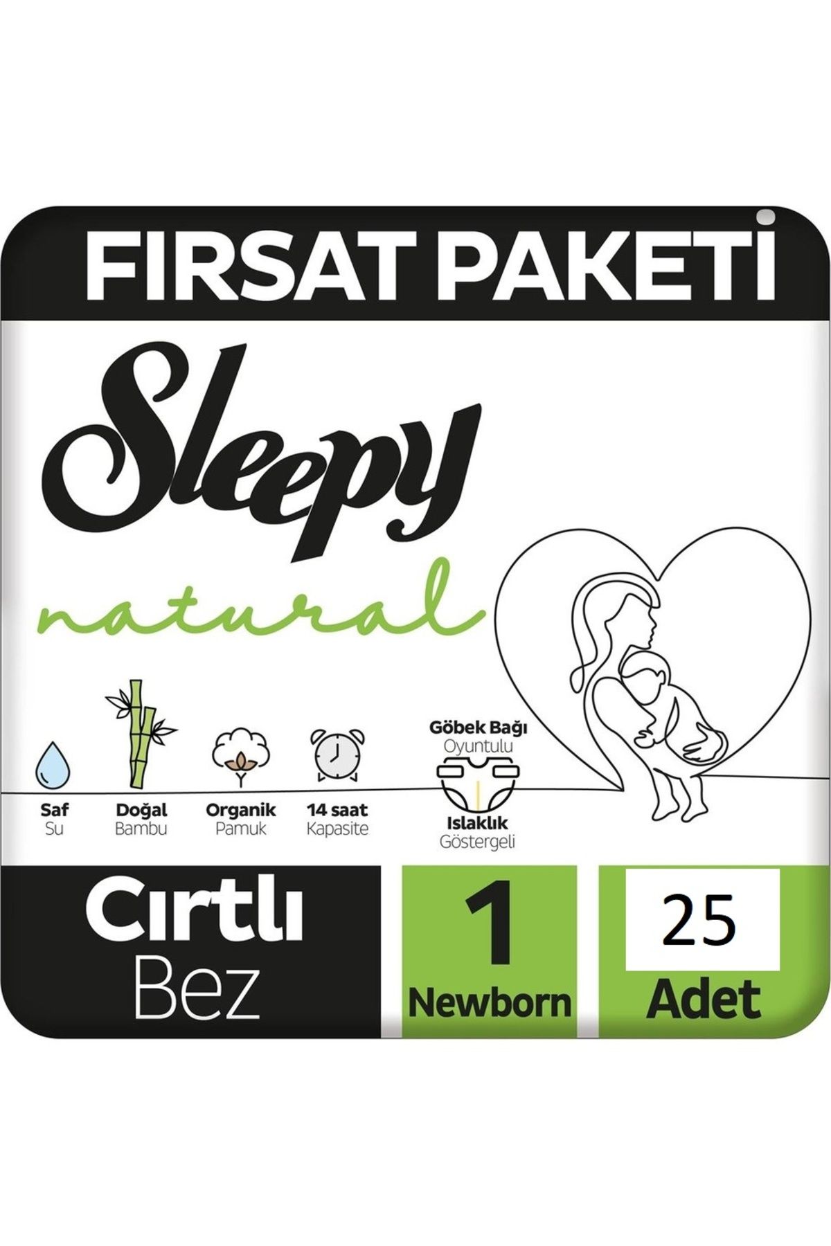 Sleepy Natural 1 Numara Yenidoğan 25'li Bebek Bezi