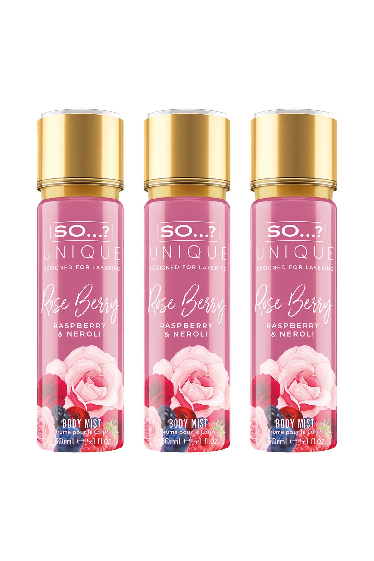 So Fragrance So...? Unique Rose Berry Vücut Spreyi 3'lü Set