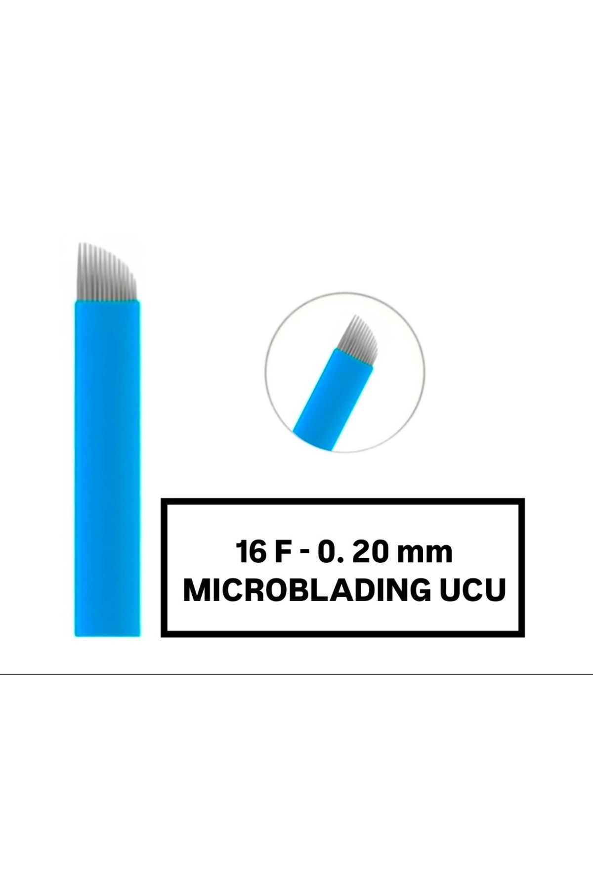 İthalSepeti 50 Adet ( 16F-0.20mm Mavi ) Microblading Kalemi Değiştirilebilir Uç (İğne)