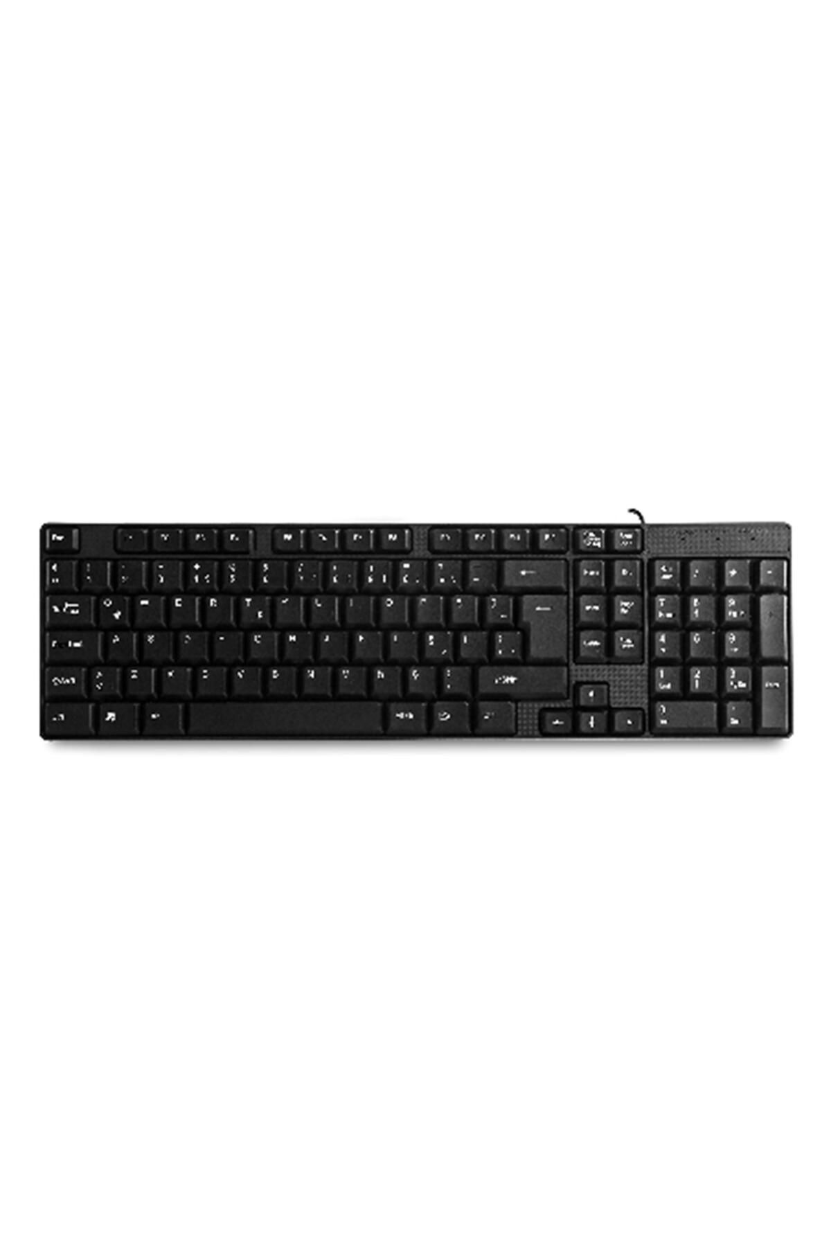 Vobotek Teknoloji KB-741F Siyah-Gri USB 2 Metre Bakır Kablolu Tamamen Türkçe F Klavye