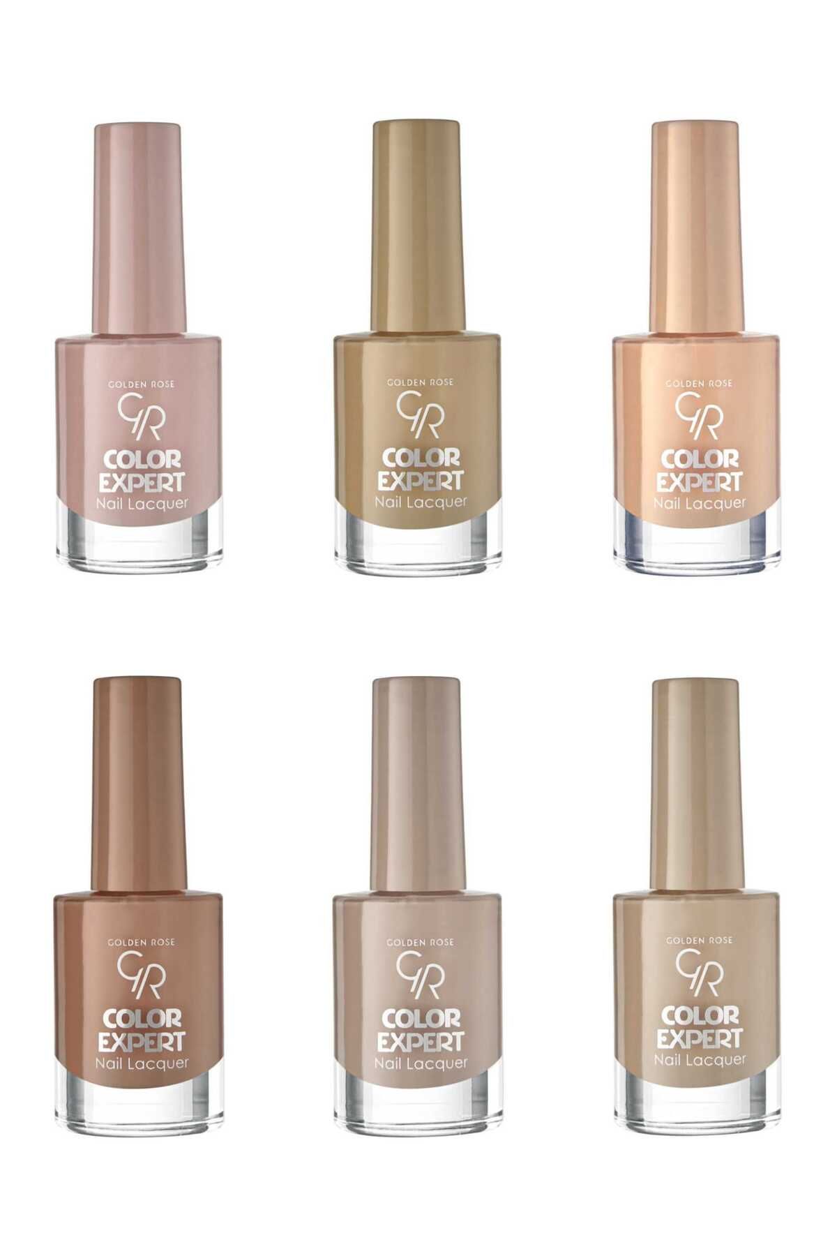 Golden Rose 6'lı Color Expert Geniş Fırçalı Nail Lacquer Nude/Bej Tonları Oje Seti (04-05-06-07-98-101)