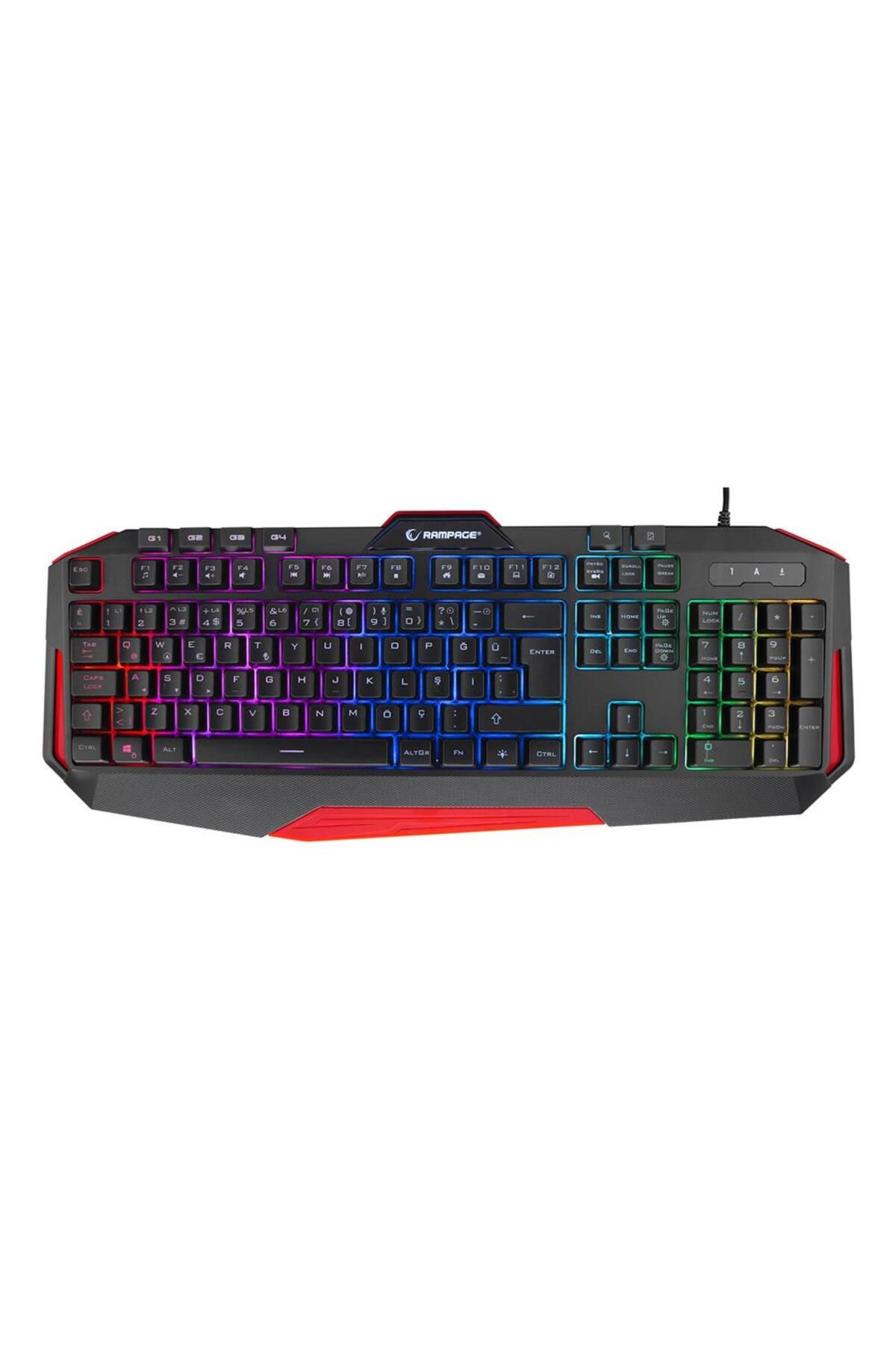 Vobotek Teknoloji Rampage KB-RX7 ALPOR PRO Siyah USB RGB Aydınlatmalı Q Gaming Oyuncu Klavyesi