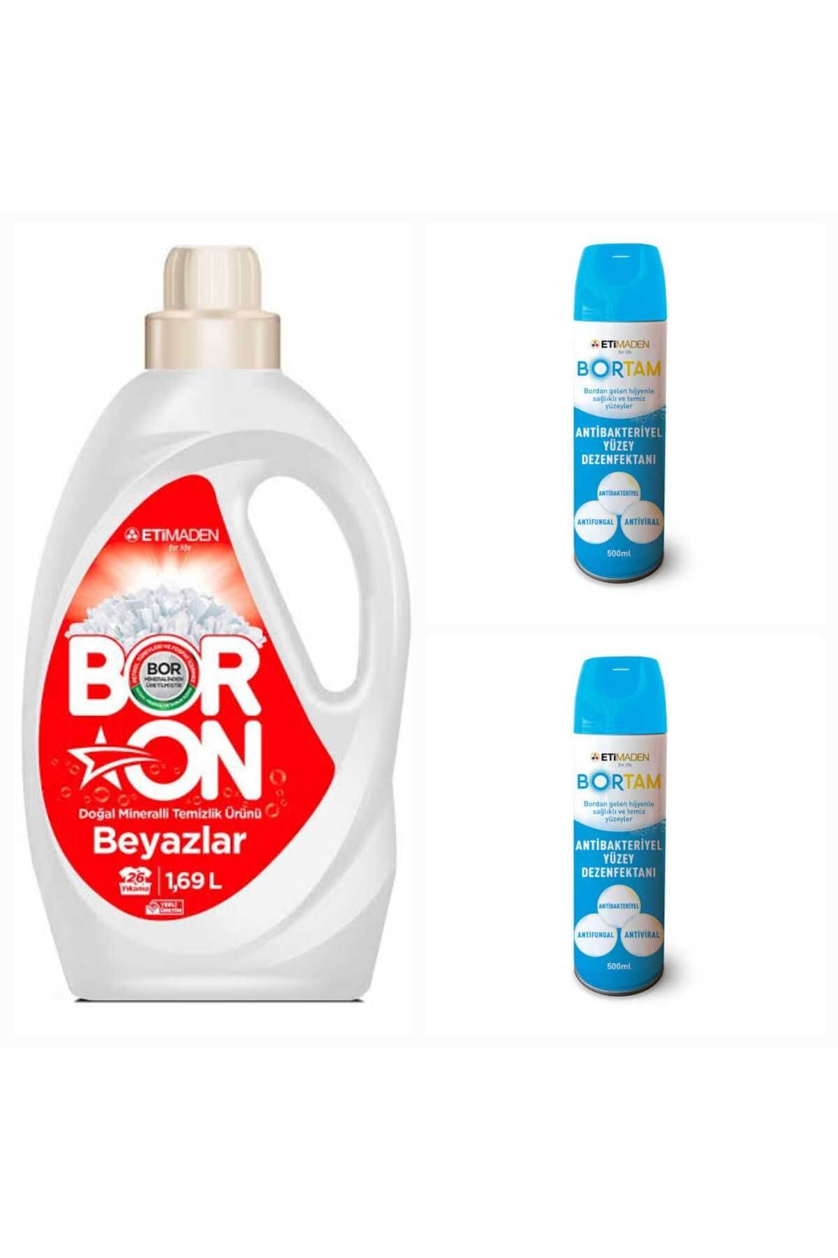 Aquabor DOĞAL SIVI ÇAMAŞIR DETERJANI BORON BEYAZLAR İÇİN 26 YIKAMA+ BORTAM DEZENFEKTAN 500 ML*2 ADET