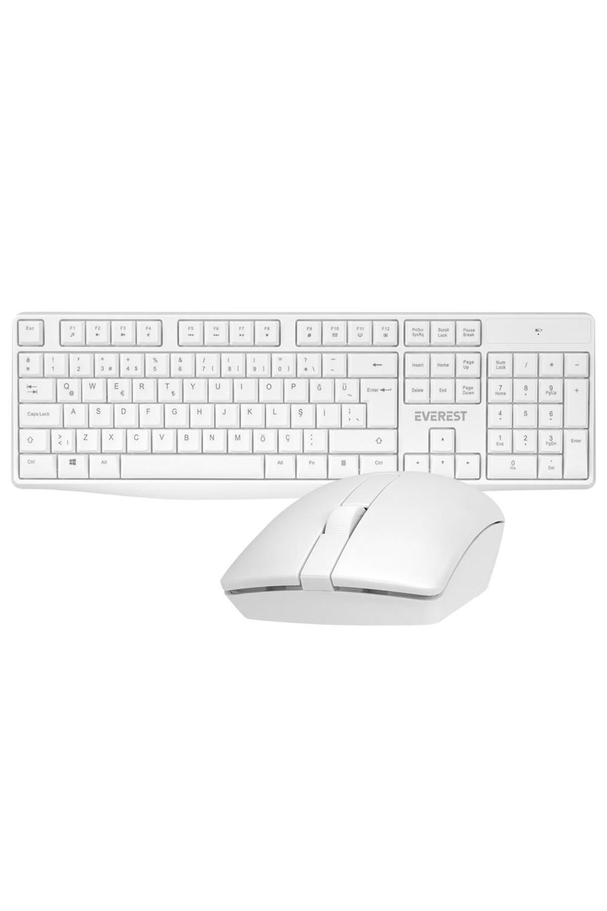 Vobotek Teknoloji KM-7500 Beyaz Kablosuz Q Multimedia Klavye + Mouse Set