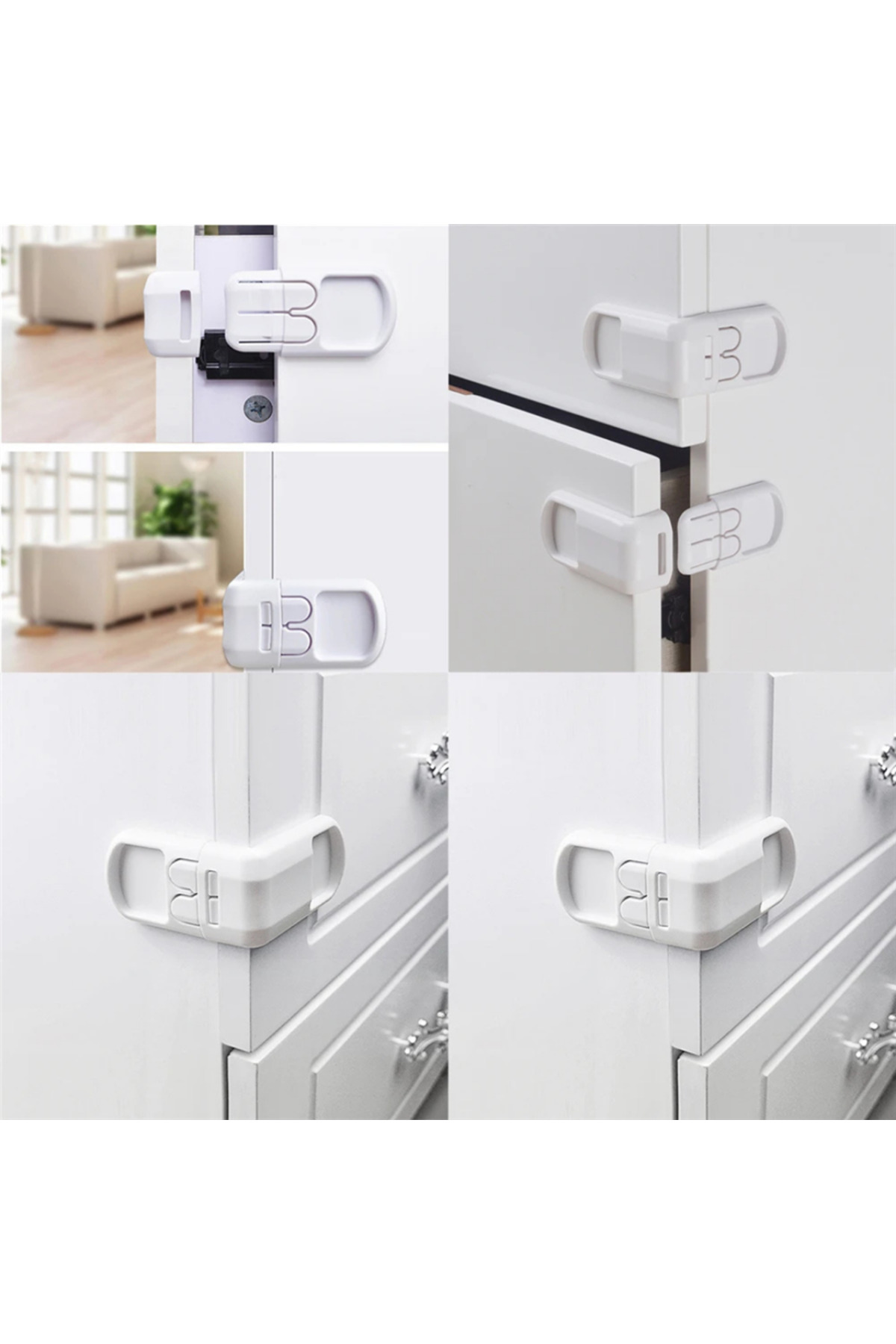 omilife Çocuk Koruma Kilidi 2'li Köşe Kapı Kolu Çocuk Koruyucu Kilit Balkon Ev Yatak Odası Kapı Güvenlik Kil fotoğrafı 2 (önizleme)