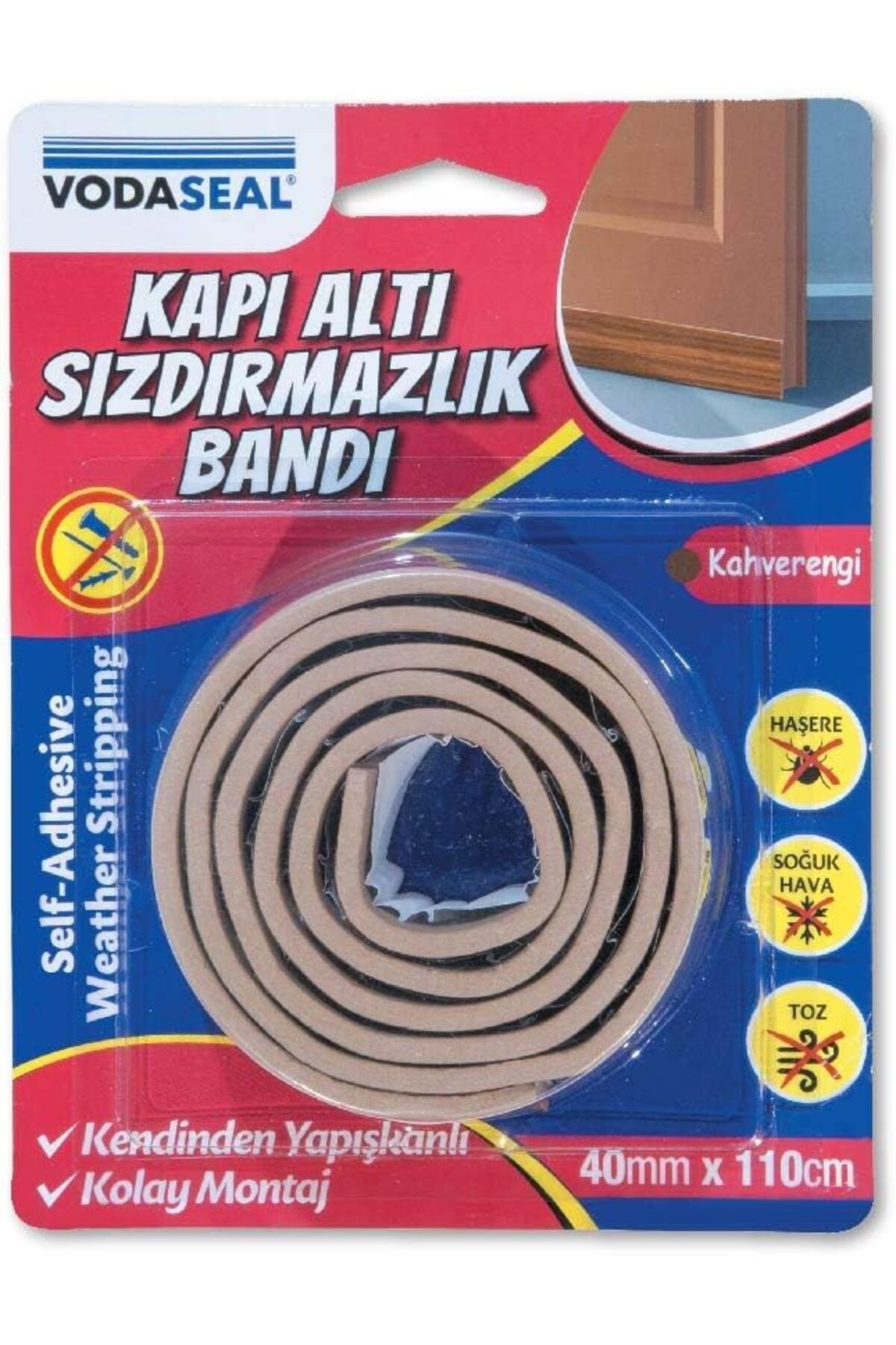 NcK Kapı Altı Sızdırmaz Bant, Kahverengi, 40mmx110cm