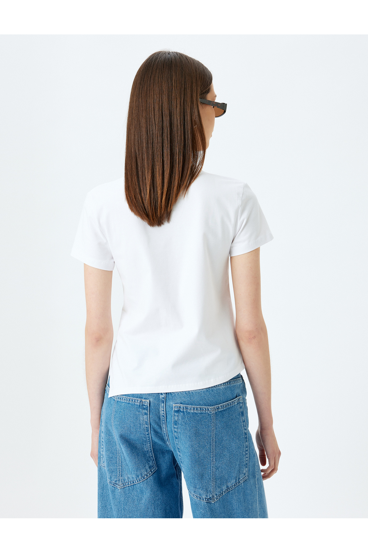Koton-Beige Basic T-Shirt 4