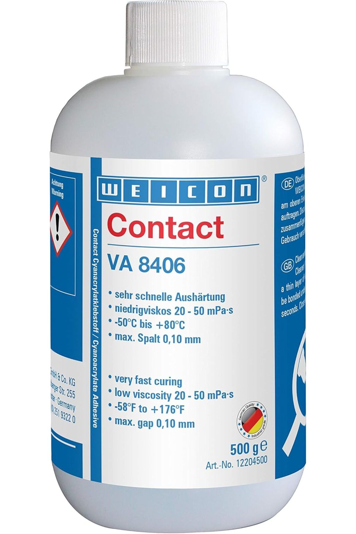 NcK Contact VA 8406 | 500 g | Siyanoakrilat Yapıştırıcı | Plastik yapıştırıcı