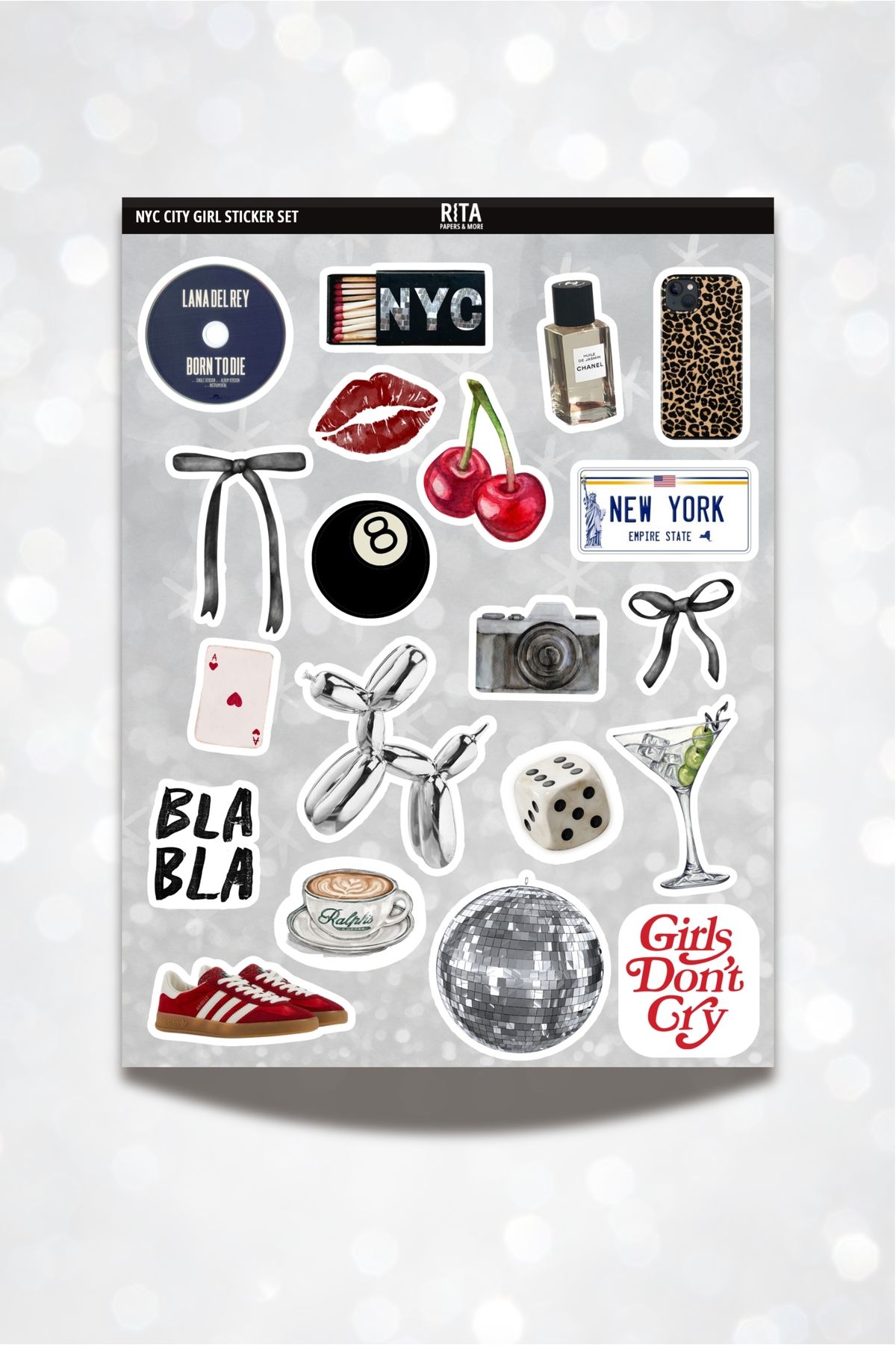 Rita Papers NYC Sticker Set It Girl Pinterest Girl Aesthetic Planner Bullet Journal Laptop 20 Adet