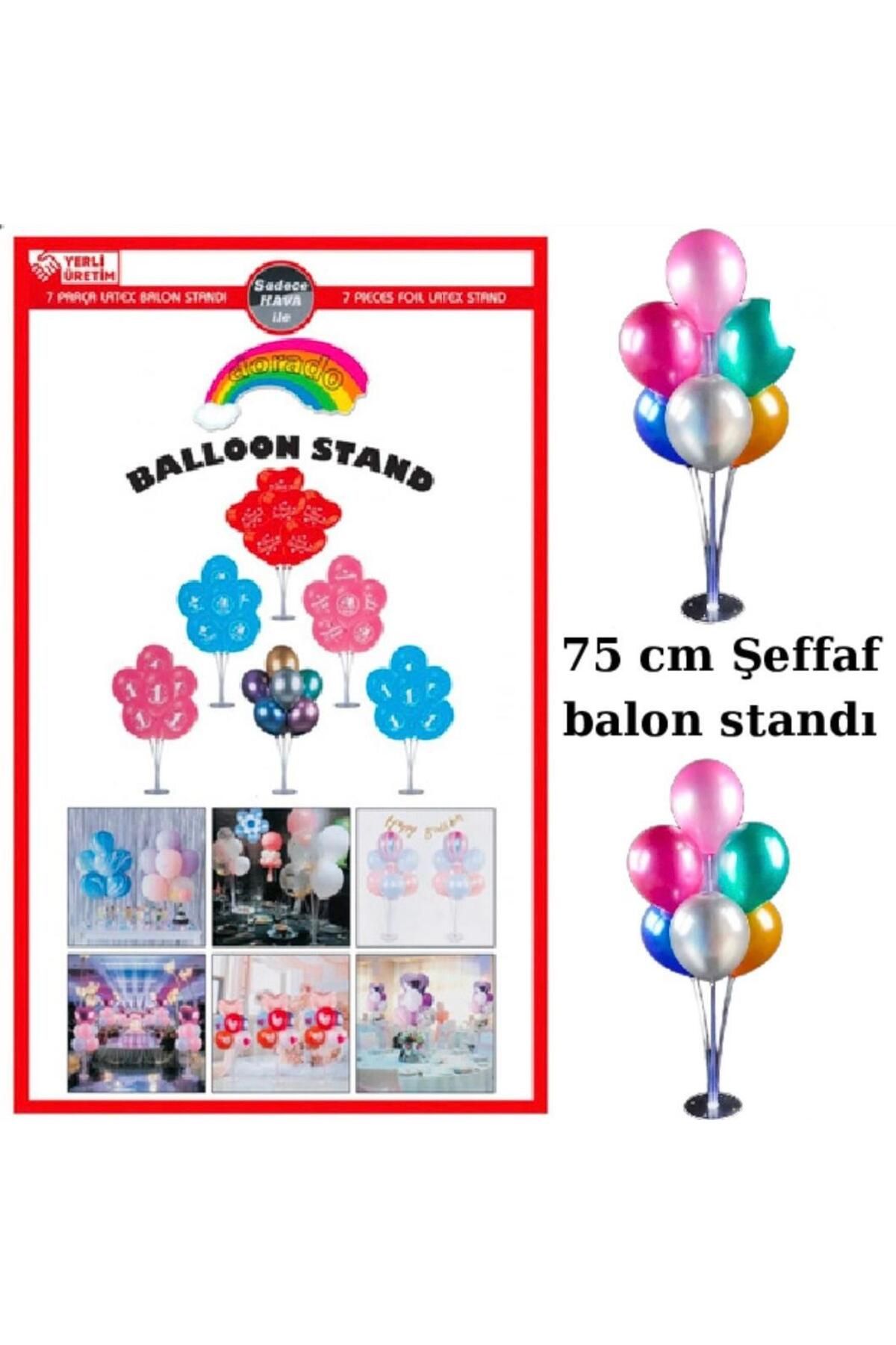 ikm balon Şeffaf Ayaklı Balon Standı 7 Çubuklu 75 cm