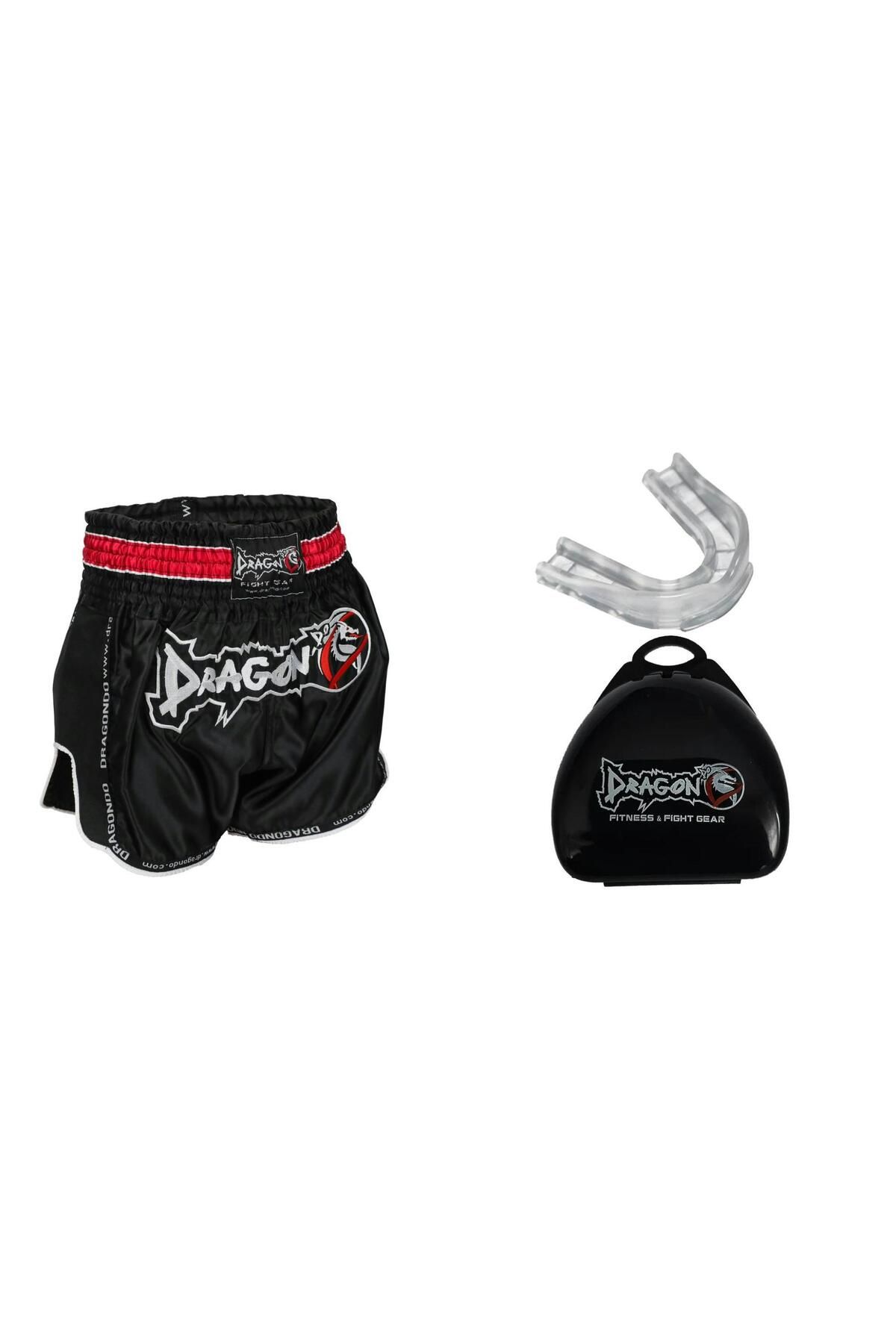 تجهیزات بوکس مشکی ورزش های ورزشی و شورت یکپارچهسازی با سیستمعامل Muay Thai MT3075 Dragondo