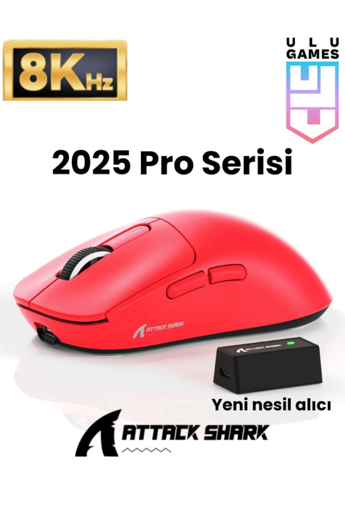 ULUGAMES X3pro Superlıght 2025 Serisi 8000 Hertz Kablosuz Oyuncu Mouse Paw3395