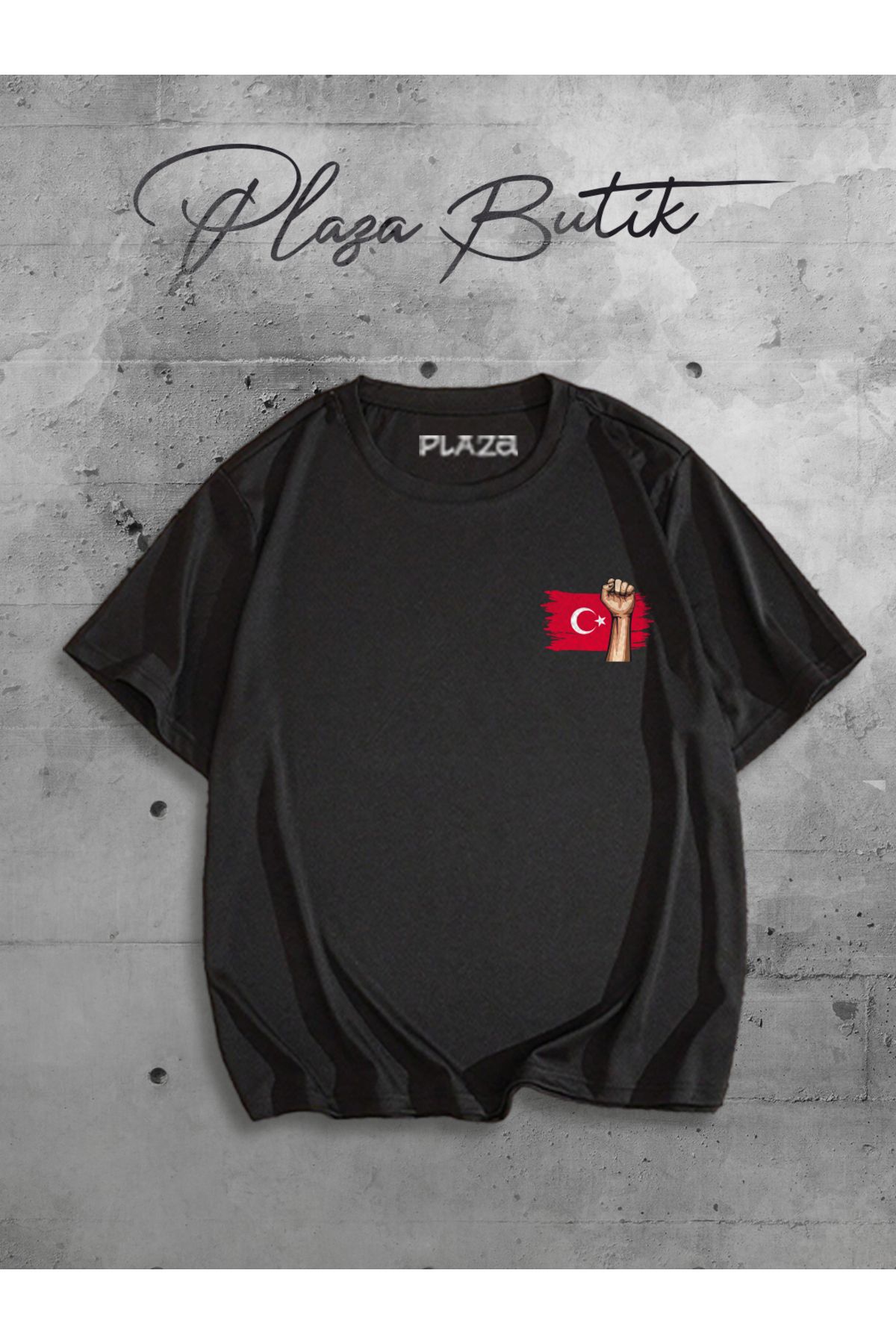 Plaza Butik Türkiye Bayrağı Baskılı Oversize Tshirt