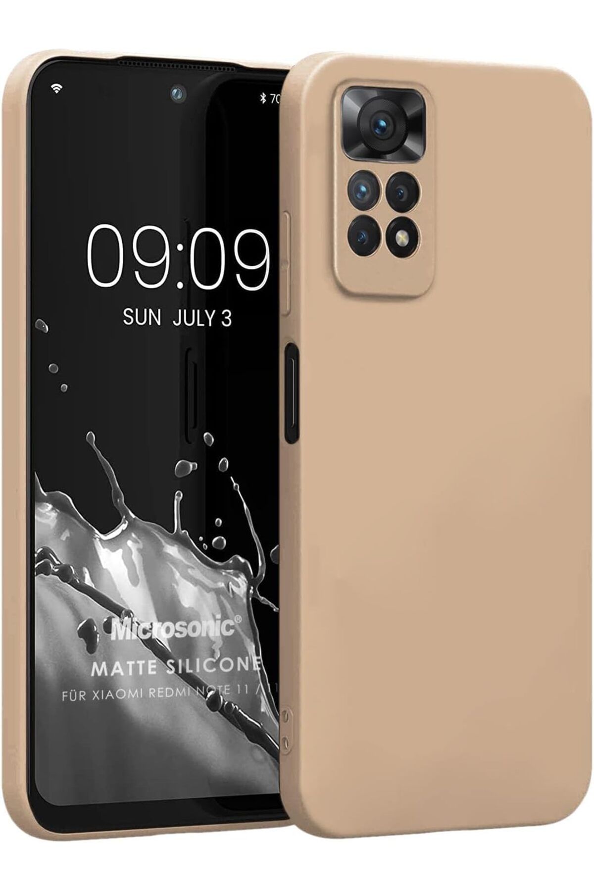 STOREMAX srhtDS Matte Silicone Xiaomi Redmi Note 11 için Kılıf Gold [Redmi Note 11 ile Uyumlu Kılıf - Go