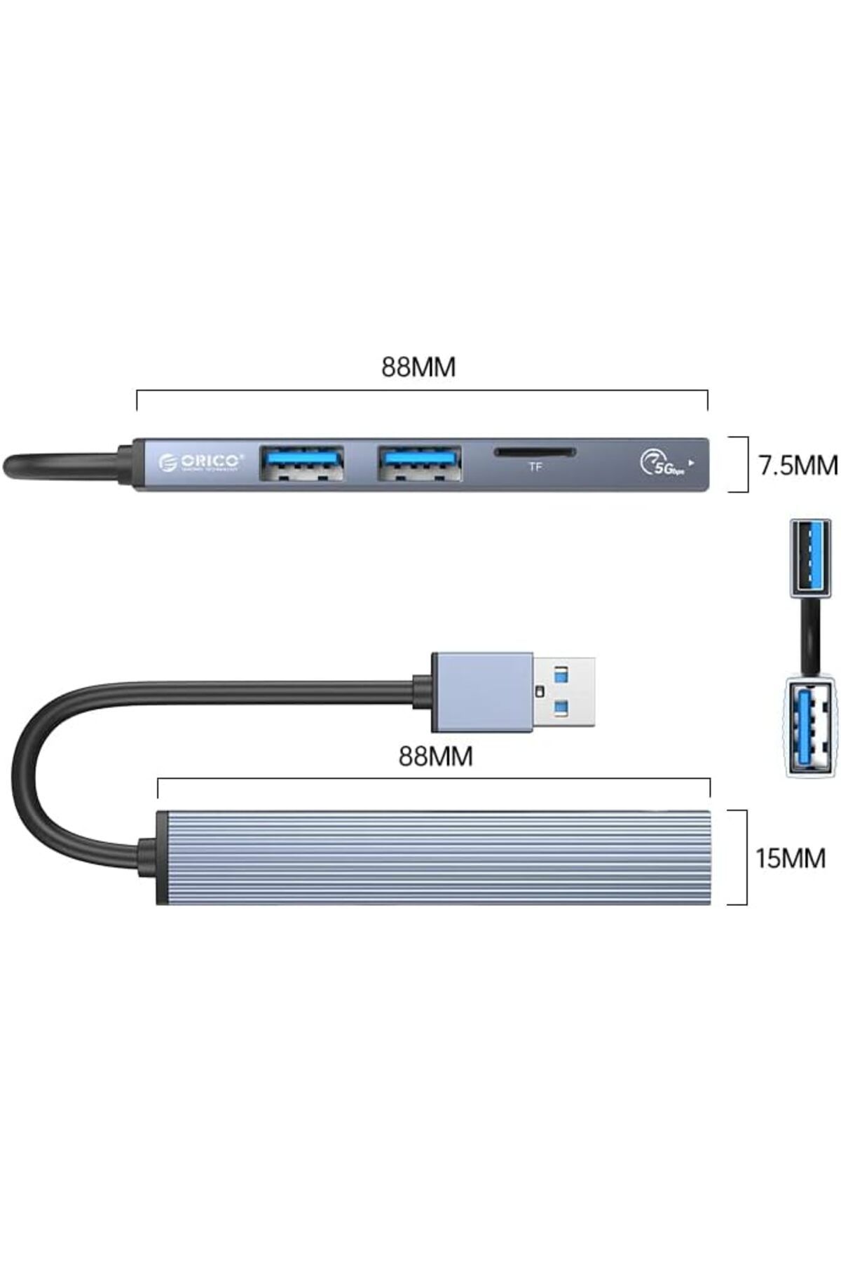 STOREMAX Erhnshp microSD, alüminyum 5Gbps 3*USB-A, Hub USB-A Yeni rnbuyshop 995340