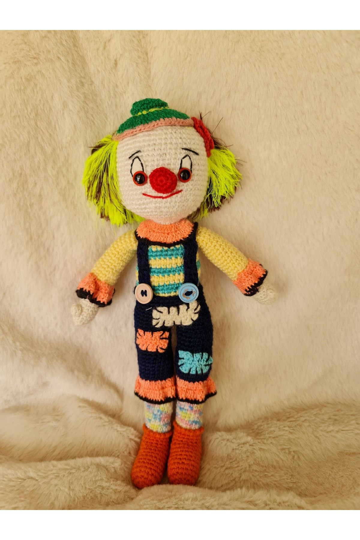 ModernÇizgiler Amigurumi Örgü Çok Renkli Oyuncak Palyaço