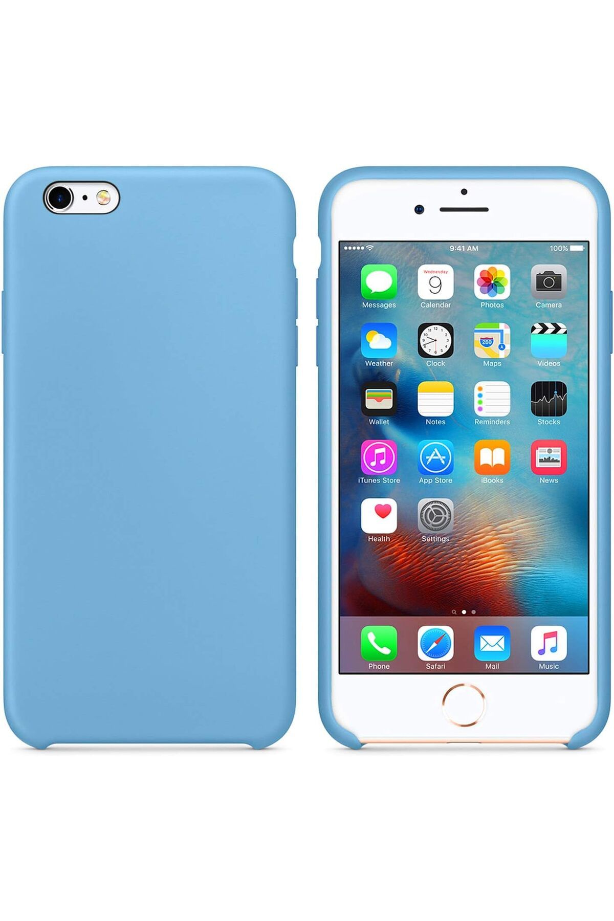 STOREMAX dlshop iPhone 6S Plus için Kılıf Liquid Lansman Silikon Kantaron Mavisi [iPhone 6S Plus ile Uyuml