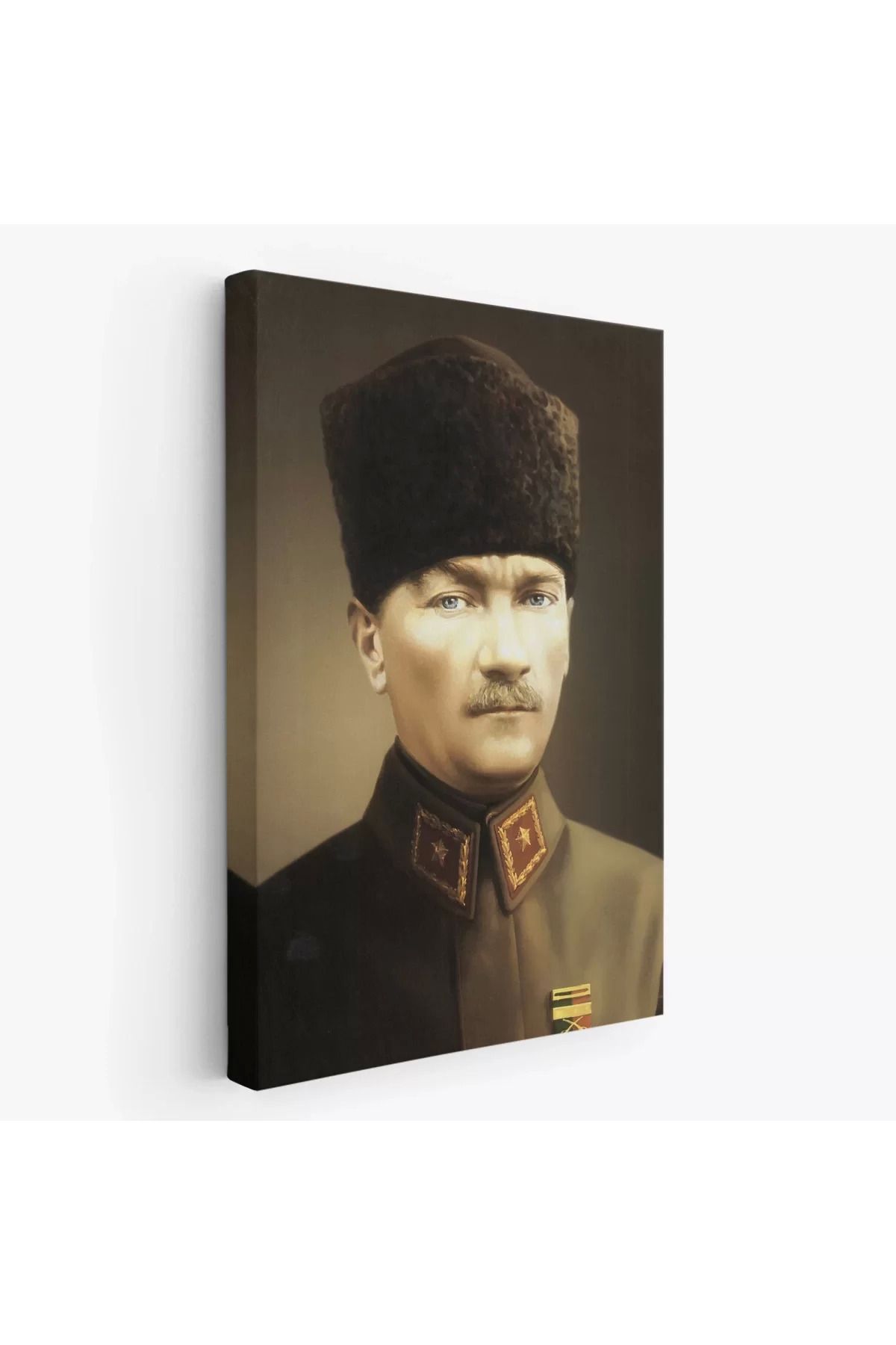 evimera Atatürk Portre Tablosu Mustafa Kemal Atatürk Dikdörtgen Dekoratif Kanvas Tablo-Ck-61