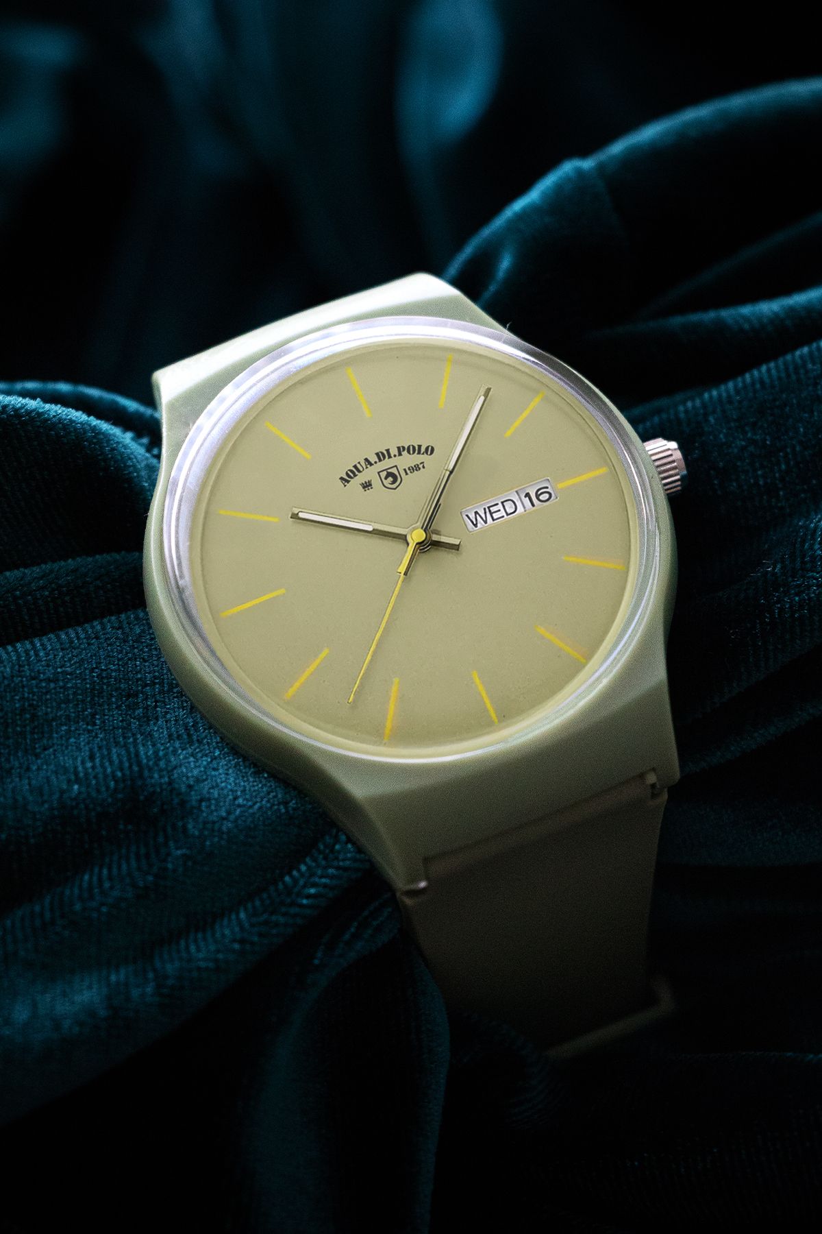 ساعت سیلیکونی سبز یونی سکس آکوا دی پولو طراحی شیک   Aqua Di Polo 1987