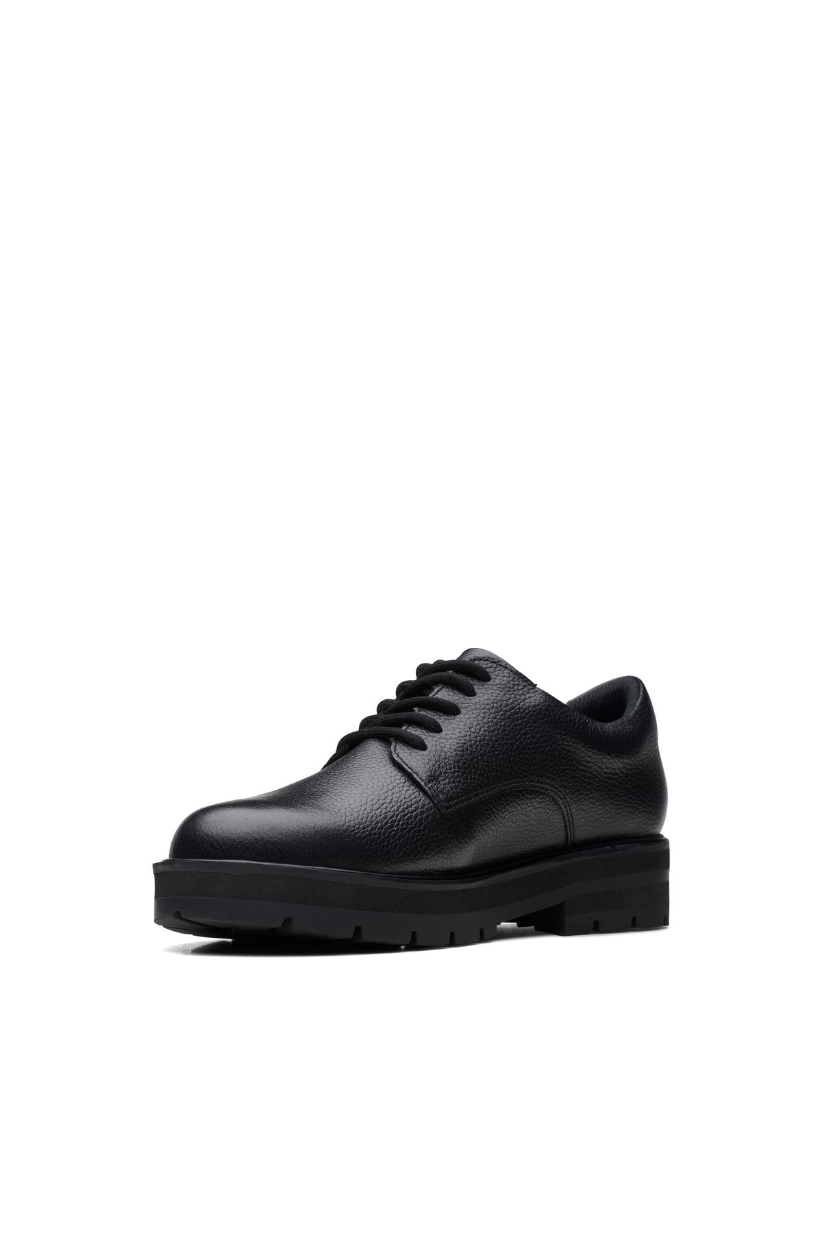 CLARKS-Prague Lace Y. Black Leather SHOES TEEN GIRLS 4