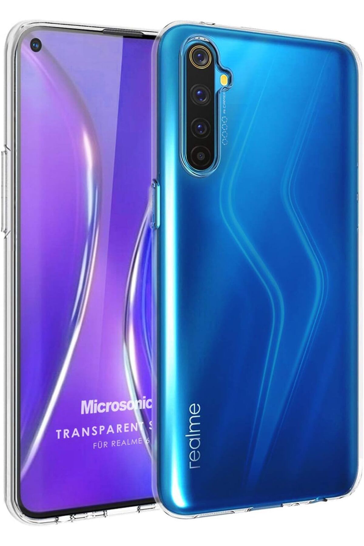 NcK Realme 6 için Kılıf Transparent Soft Beyaz [Realme 6 ile Uyumlu Kılıf - Şeffaf]